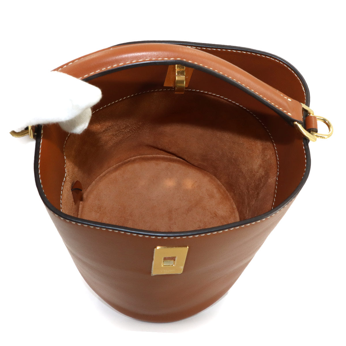 Teen Bucket 16 Hand Shoulder Bag Leather Tan 197573 Brown