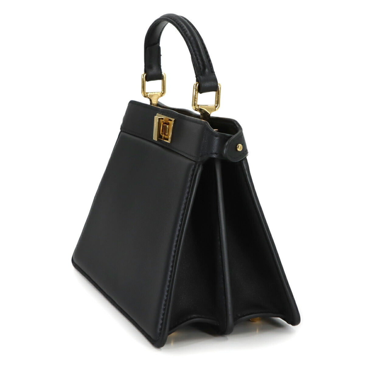 Peekaboo ISeeU Petite Hand Shoulder Bag Leather Black 8BN323