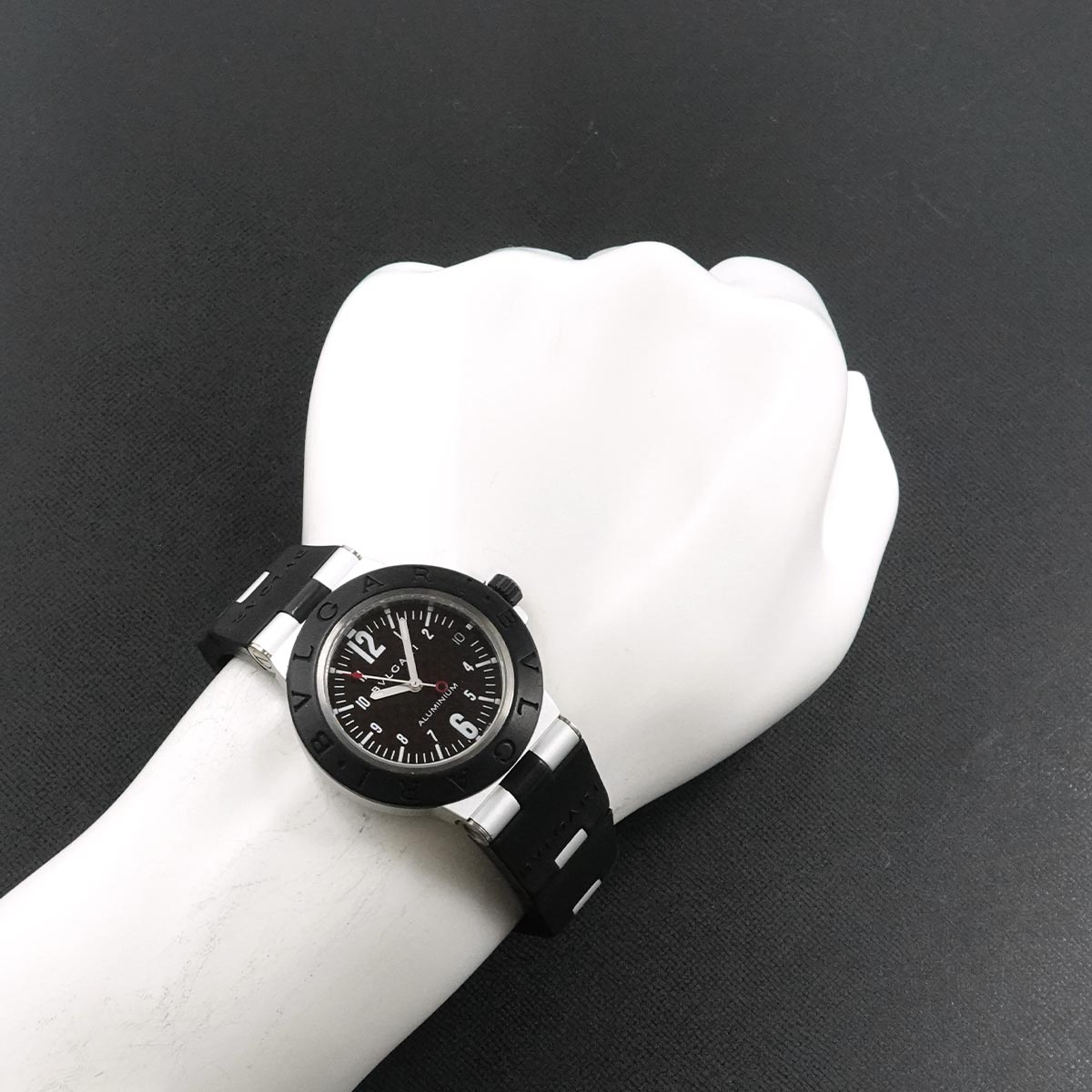 Aluminum AL38TA Date Automatic Black Carbon Dial Mens Watch
