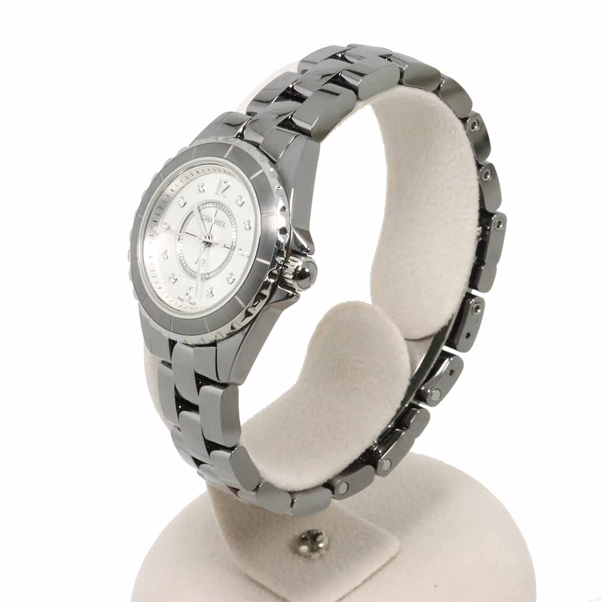 J12 Chromatic 29mm H3401 8P Diamond Quartz Silver Dial Ladies