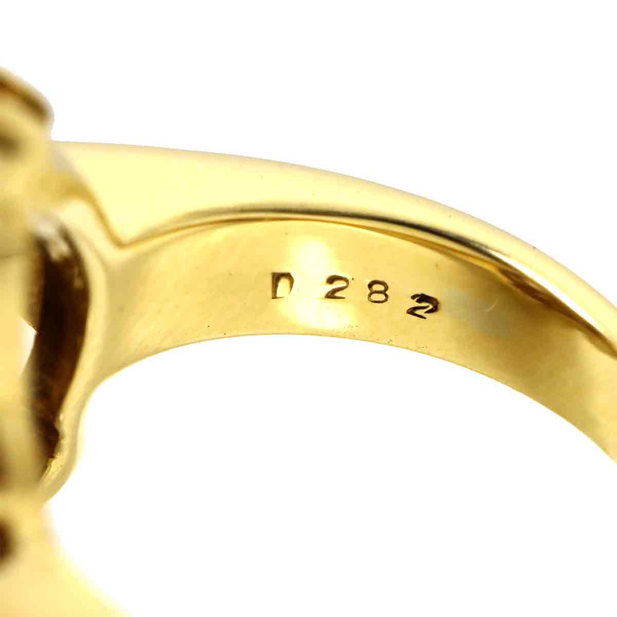 Diamond 2.82ct Ring 18K YG Yellow Gold 750 Size5.25-5.5(US)