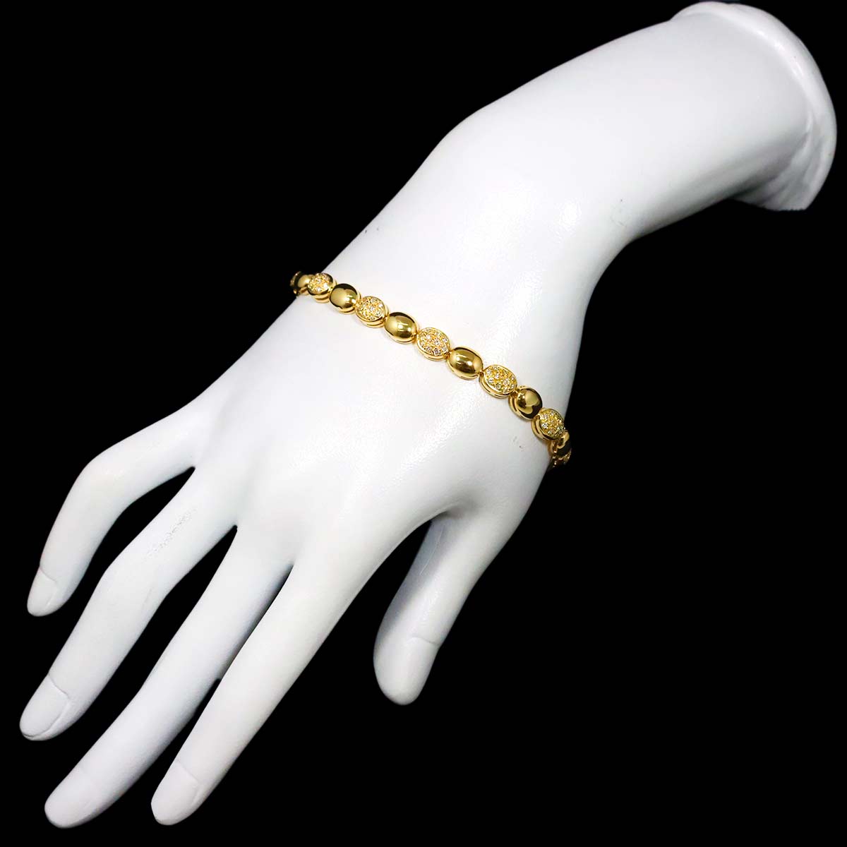 Diamond 0.955ct Bracelet K18 YG Yellow Gold 750