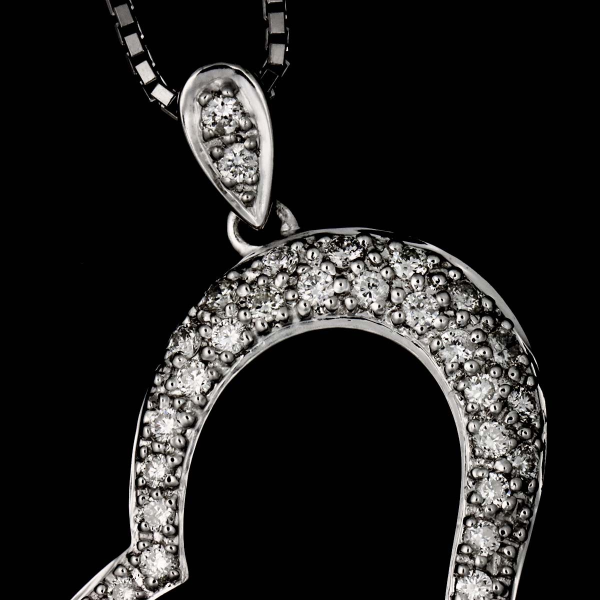 Heart Motif Diamond 0.51ct Necklace 18K WG 750