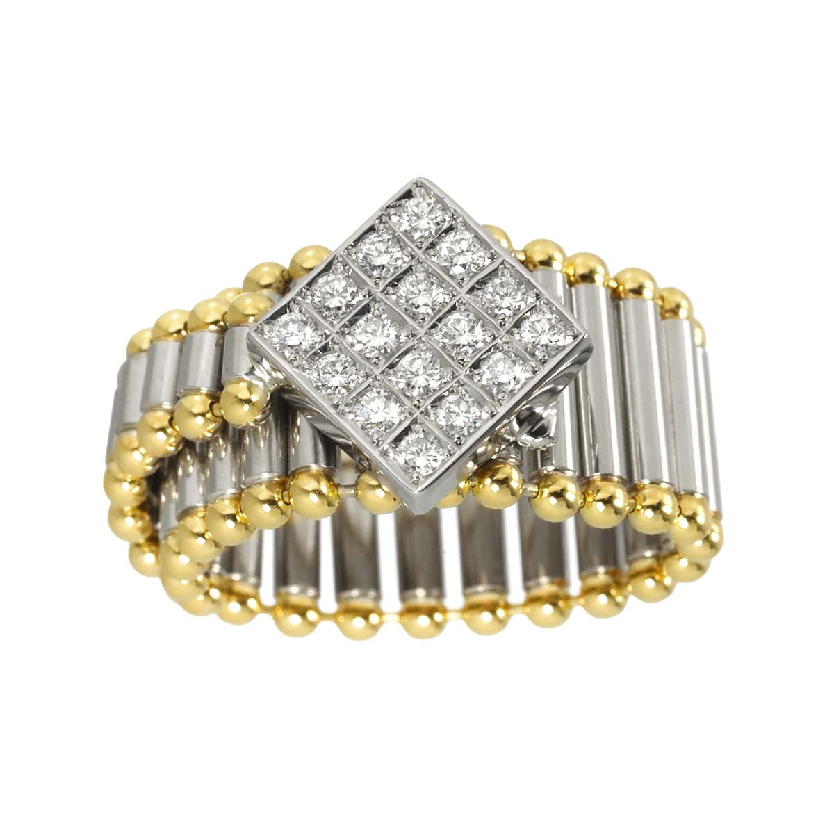 Diamond Ring Pt K18 YG 750 size:Freesize(US)