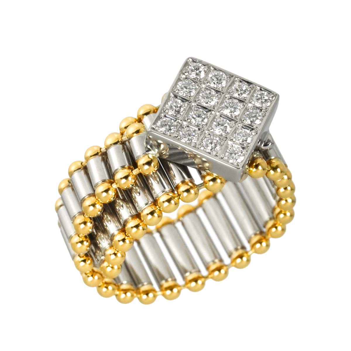 Diamond Ring Pt K18 YG 750 size:Freesize(US)