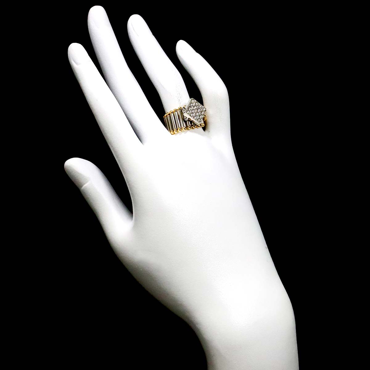 Diamond Ring Pt K18 YG 750 size:Freesize(US)