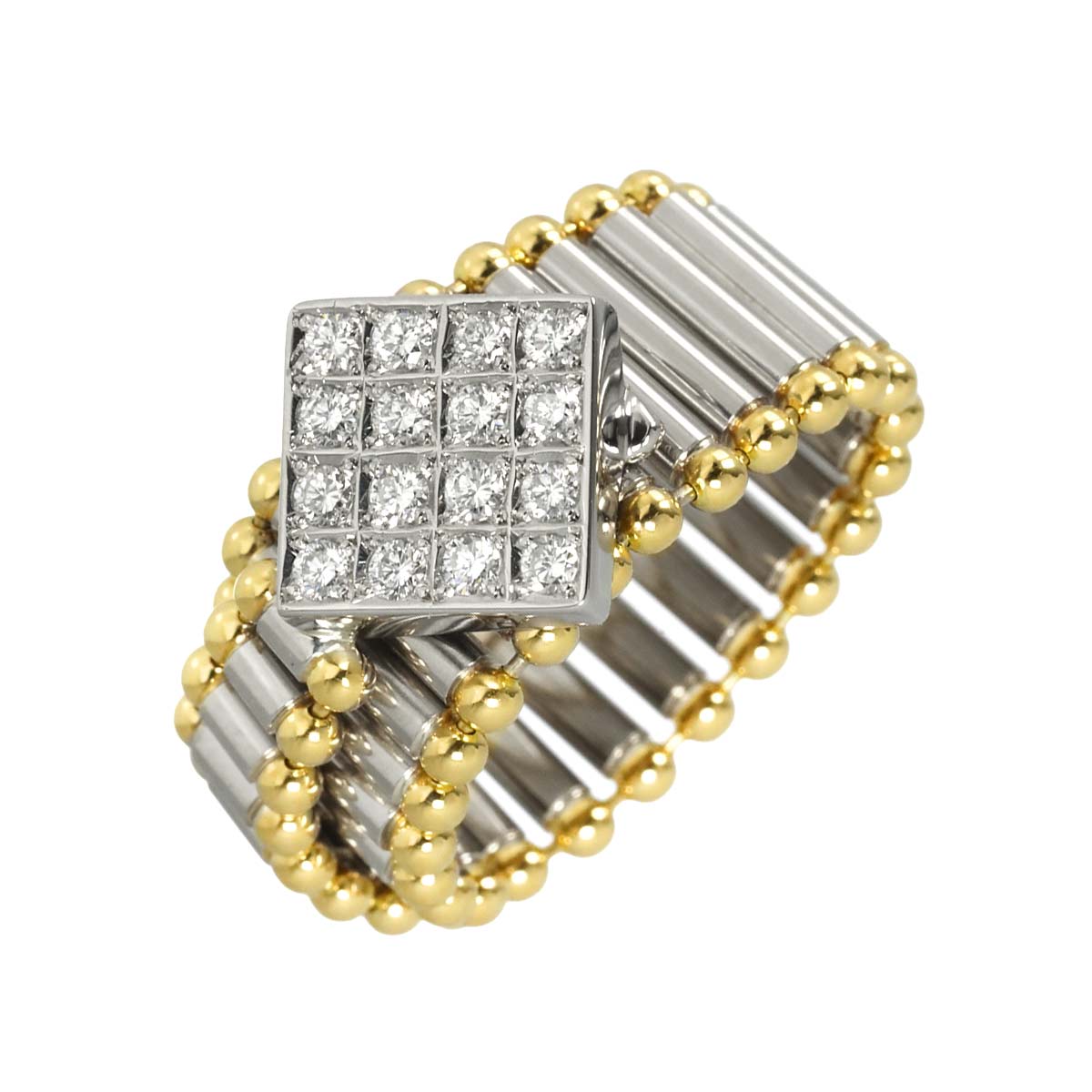 Diamond Ring Pt K18 YG 750 size:Freesize(US)