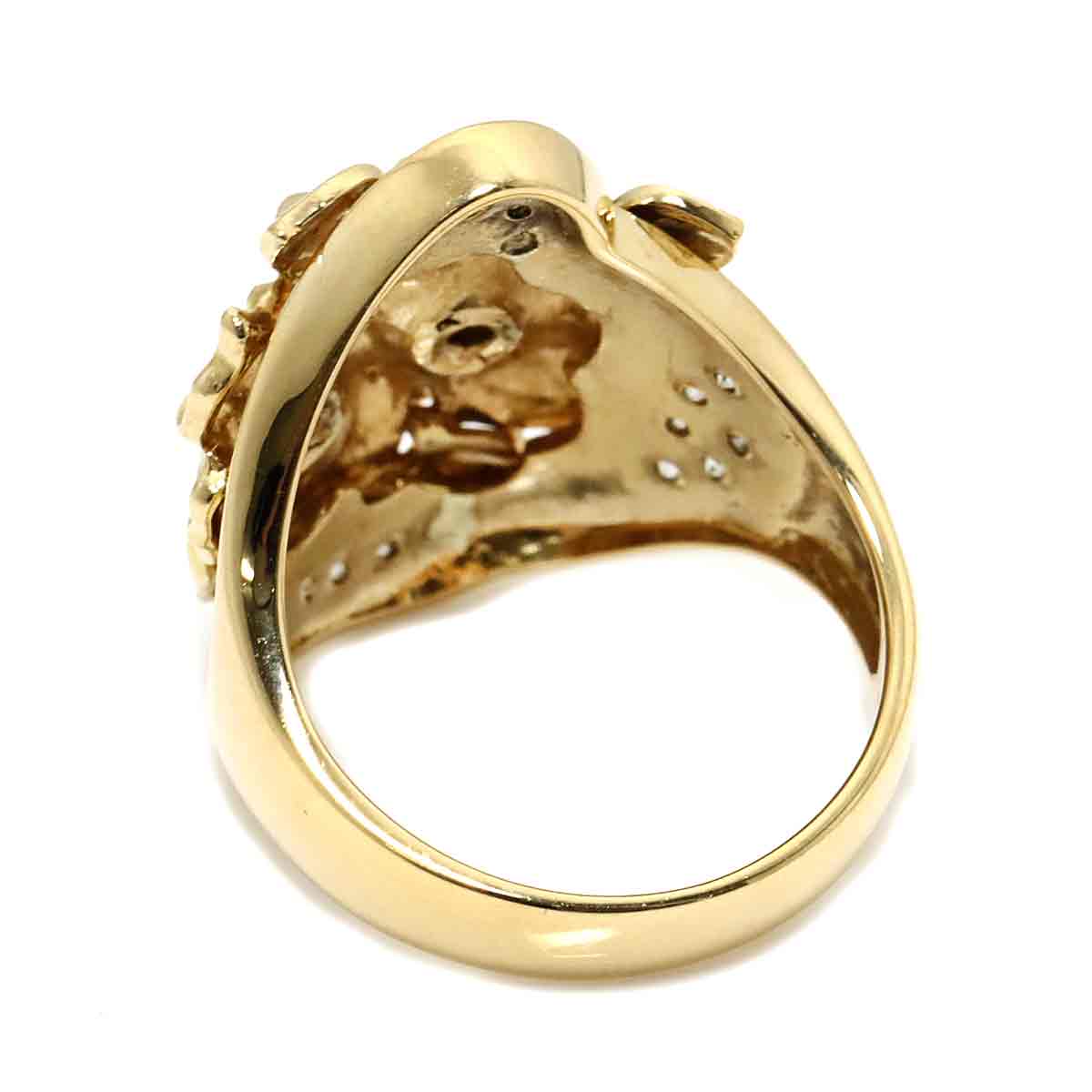 Diamond 0.30ct Ring 18K YG Yellow Gold 750 size6(US)