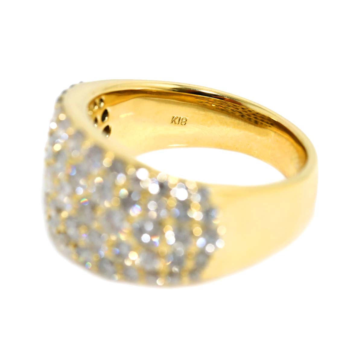 Diamond 2.10ct Ring 18K YG Yellow Gold 750 size6.75-7.25(US)