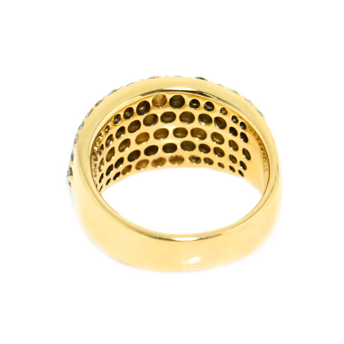 Diamond 2.10ct Ring 18K YG Yellow Gold 750 size6.75-7.25(US)