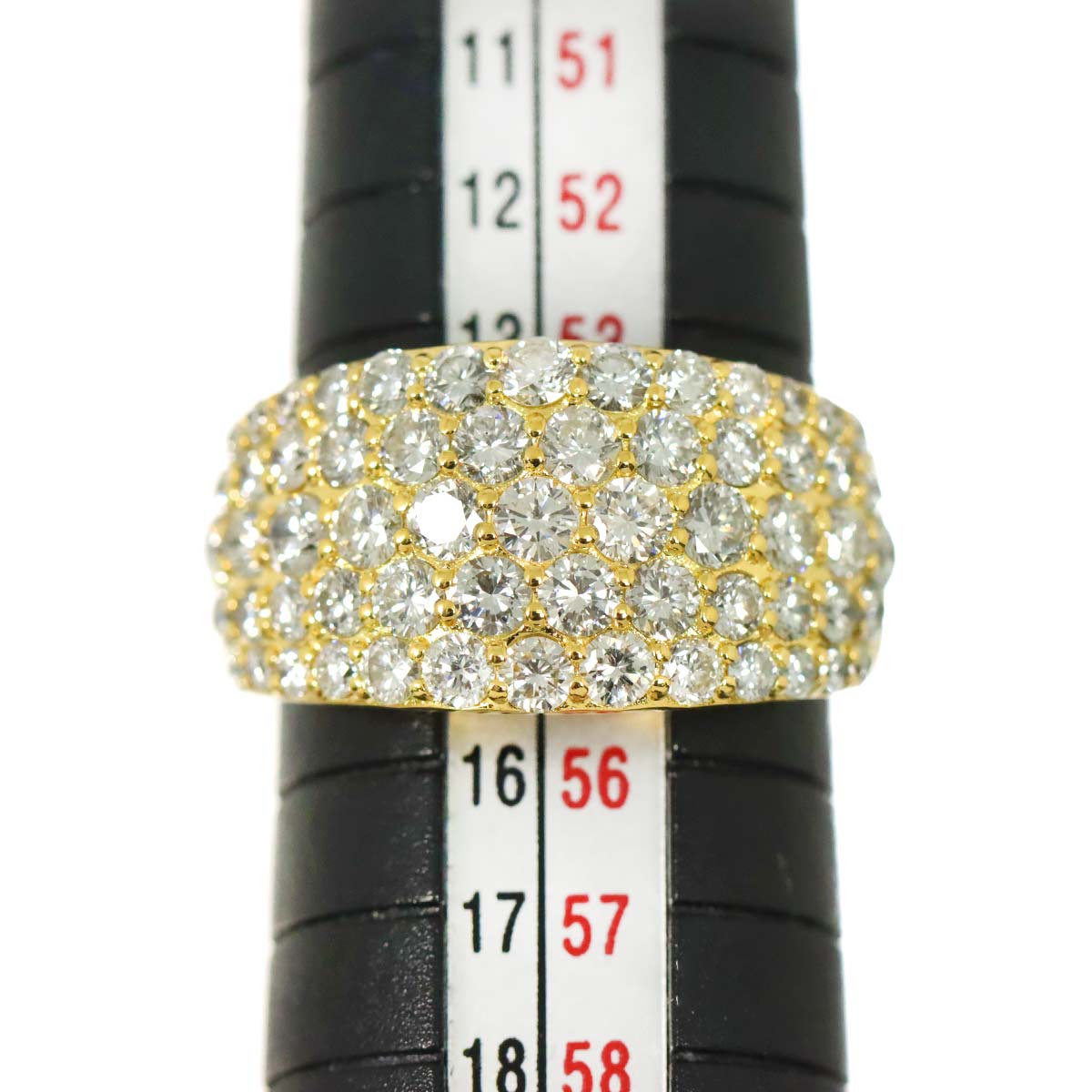 Diamond 2.10ct Ring 18K YG Yellow Gold 750 size6.75-7.25(US)