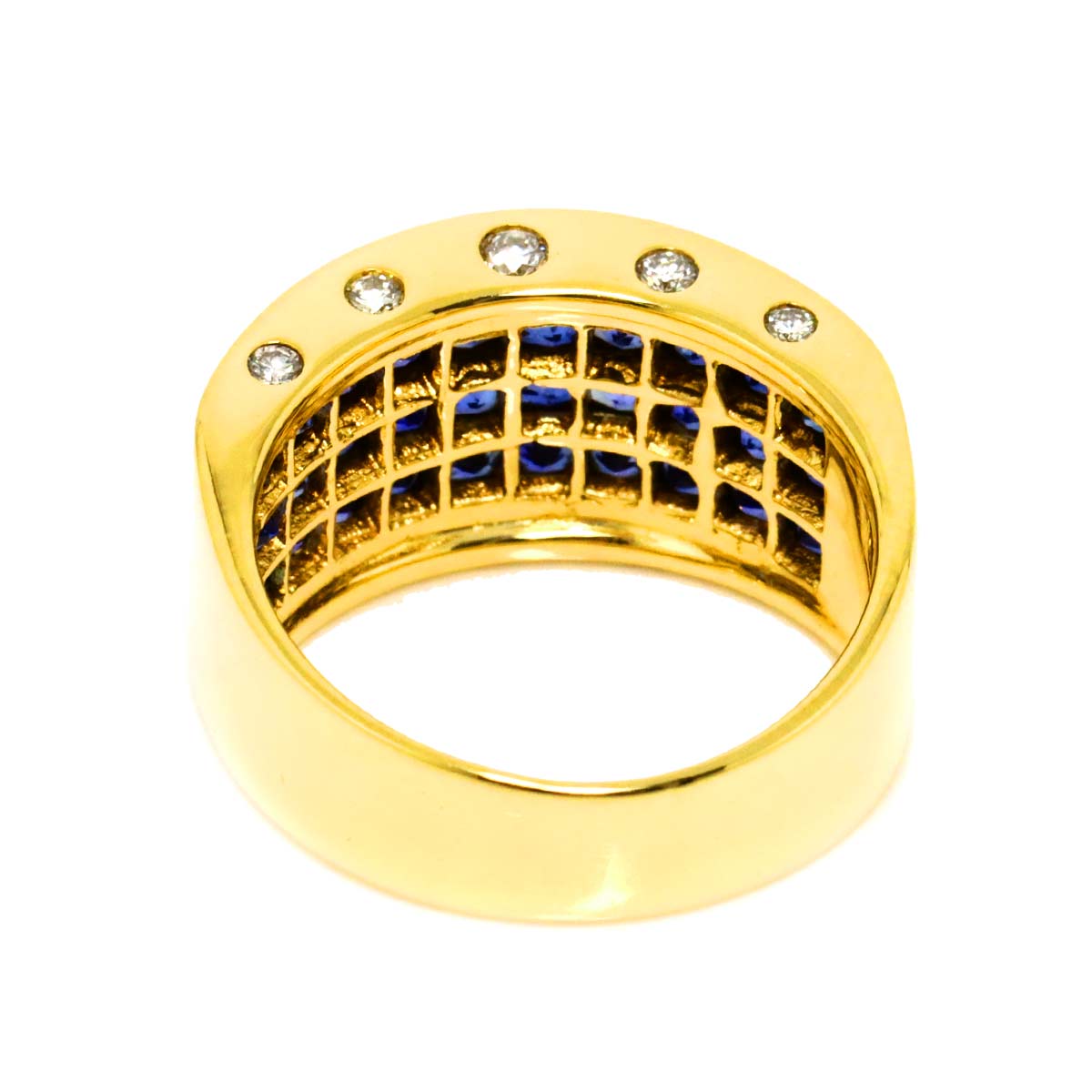 Sapphire 3.13ct Diamond Ring 18K Yellow Gold 750 size5.5-5.75(US)
