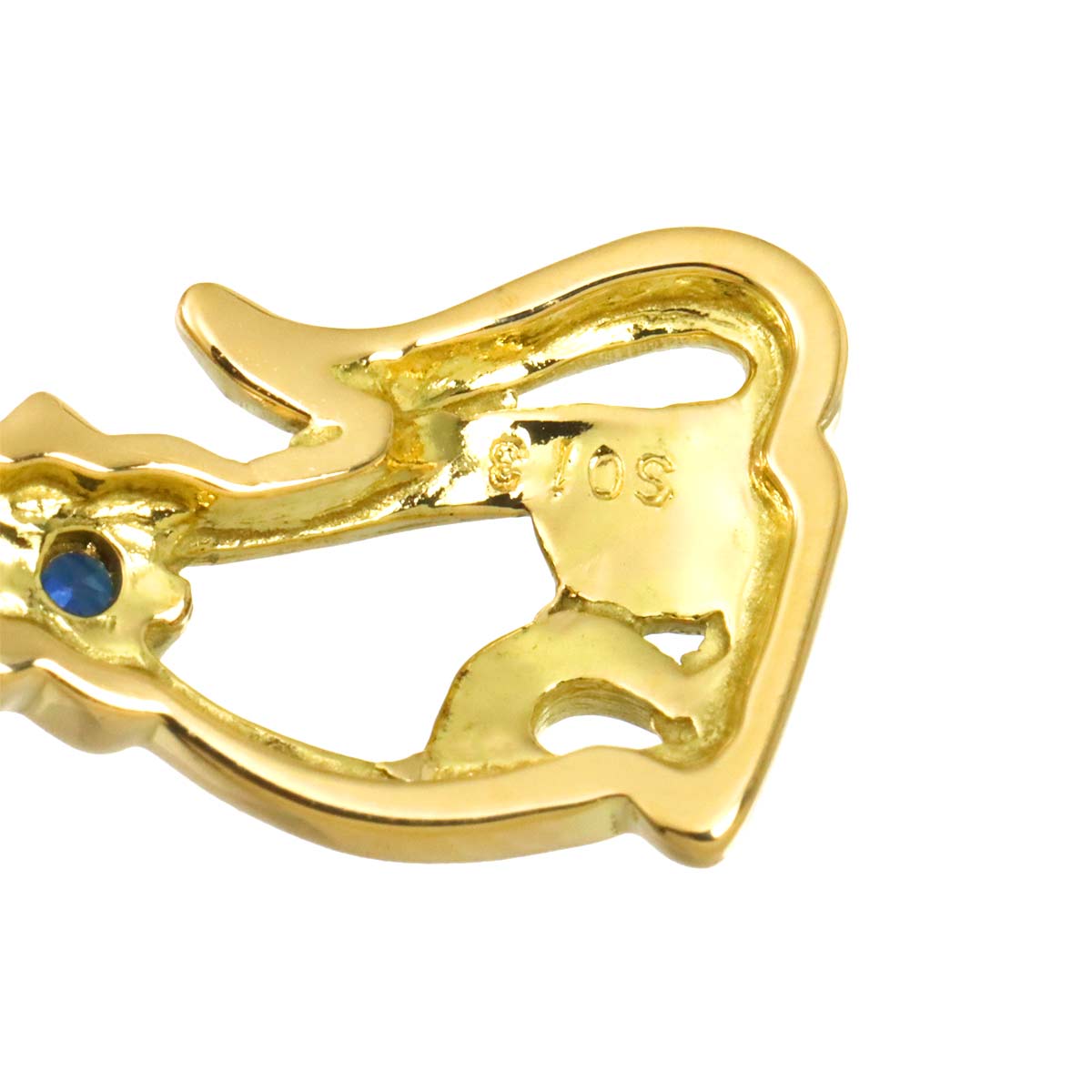 Sapphire 0.13ct Earrings Pierced 18K K18 YG Yellow Gold 750