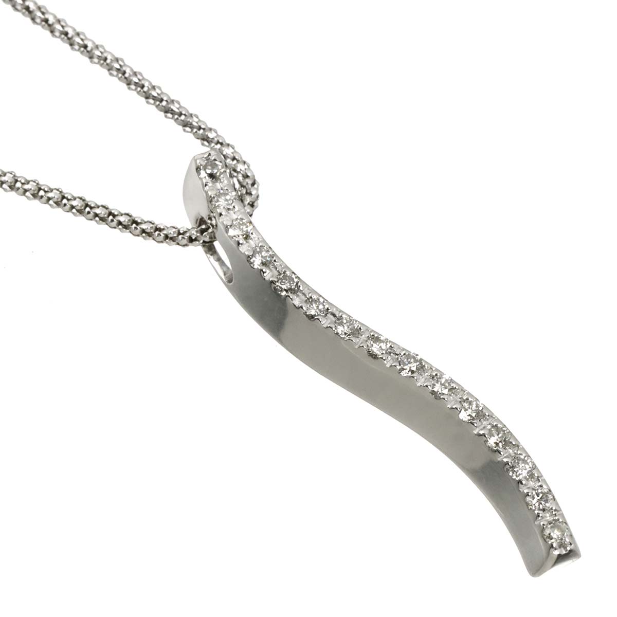 Diamond 0.28ct Necklace 18K WG White Gold 750
