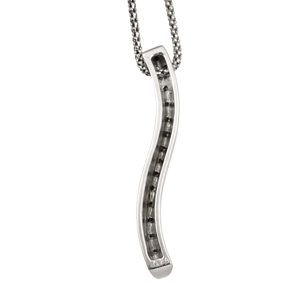 Diamond 0.28ct Necklace 18K WG White Gold 750