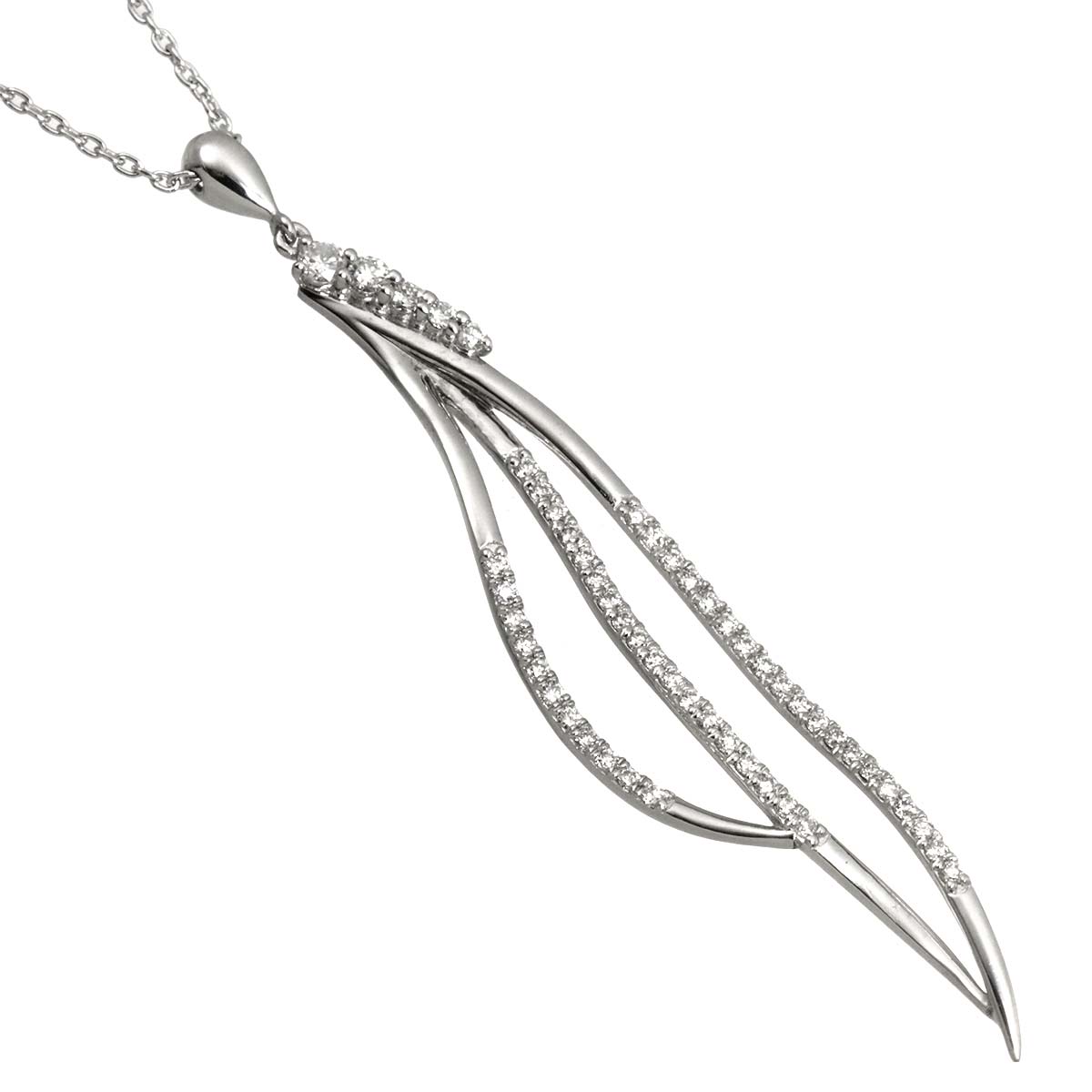 Diamond Necklace 18K WG White Gold 750