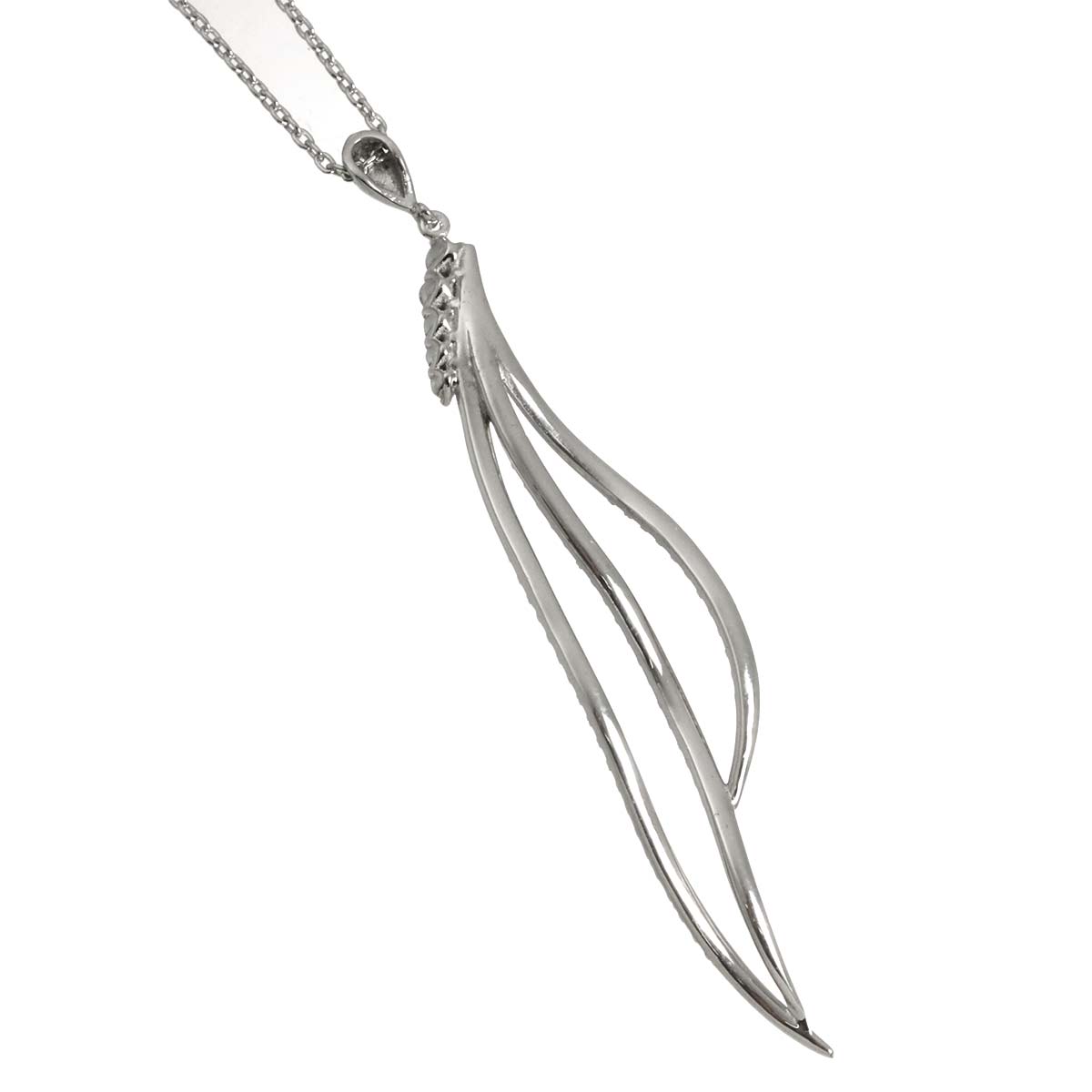 Diamond Necklace 18K WG White Gold 750
