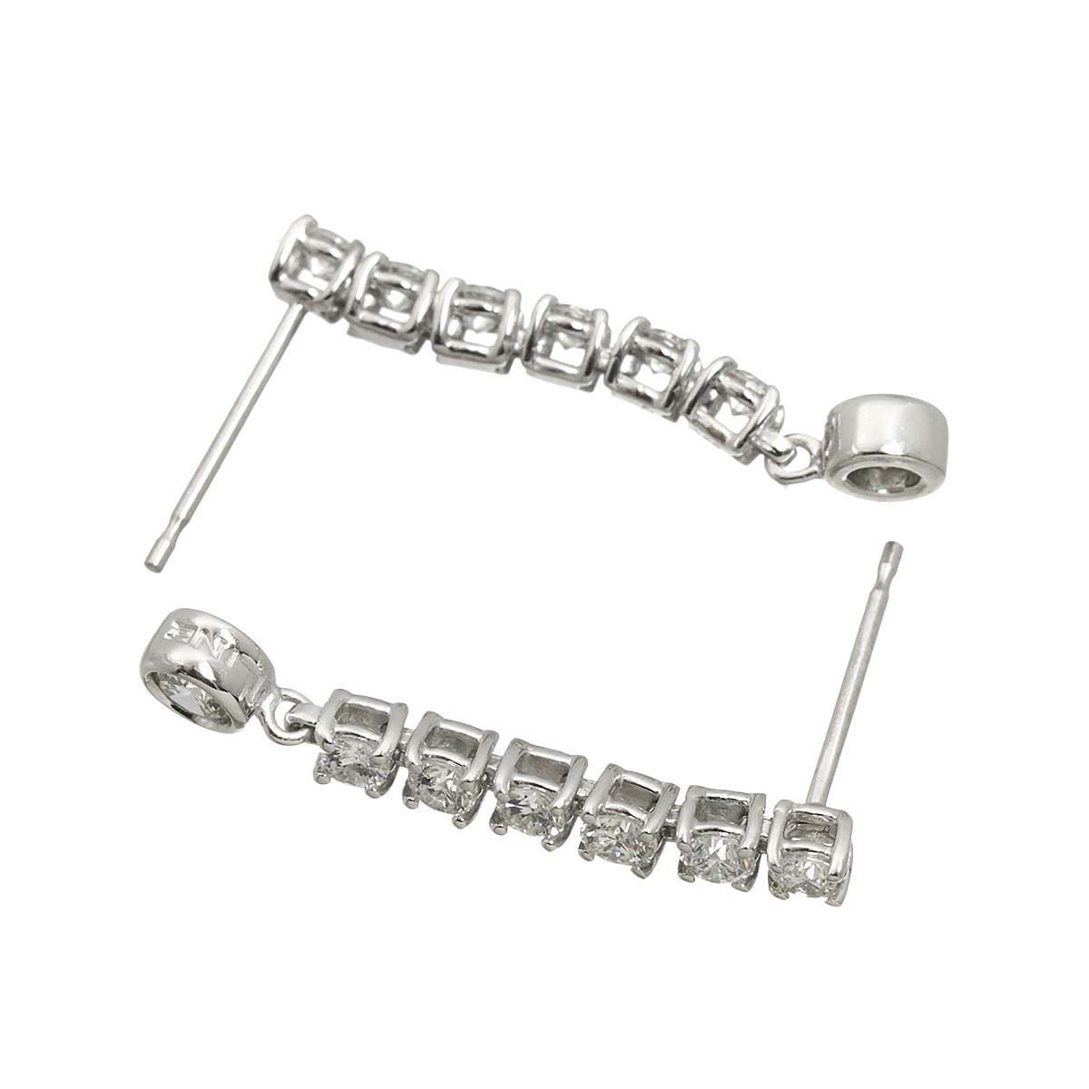 Diamond 1.00ct Earrings Pierced 18K K18 WG 750