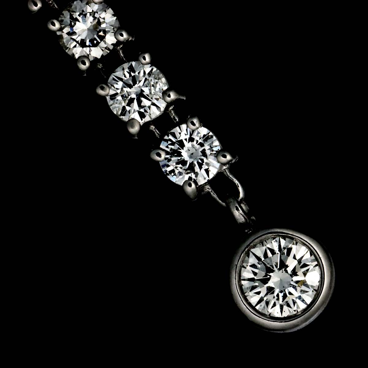 Diamond 1.00ct Earrings Pierced 18K K18 WG 750