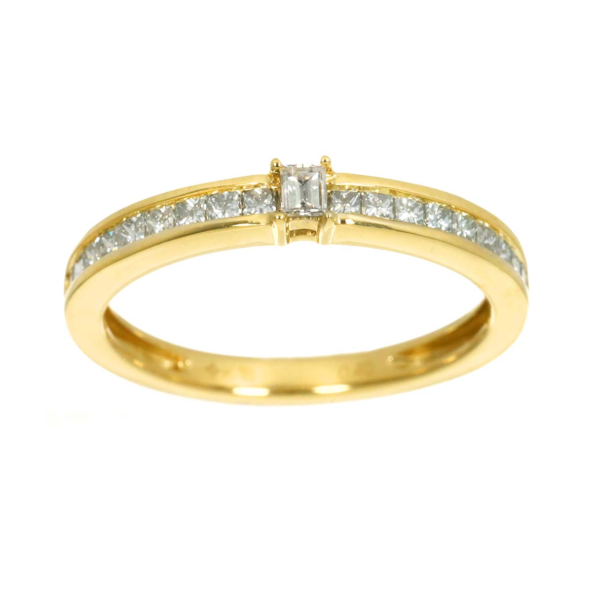 Diamond 0.40ct Ring 18K YG Yellow Gold 750 Size5.5-5.75(US)