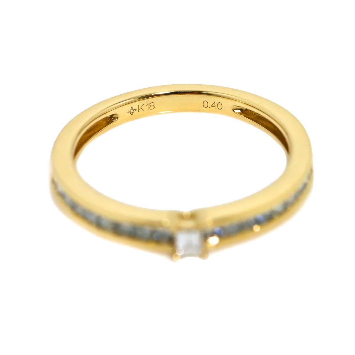 Diamond 0.40ct Ring 18K YG Yellow Gold 750 Size5.5-5.75(US)