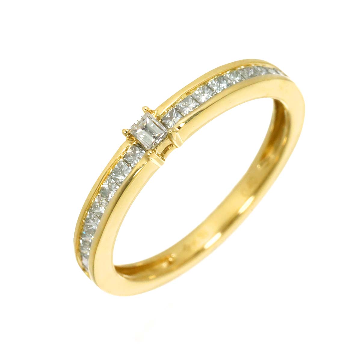 Diamond 0.40ct Ring 18K YG Yellow Gold 750 Size5.5-5.75(US)