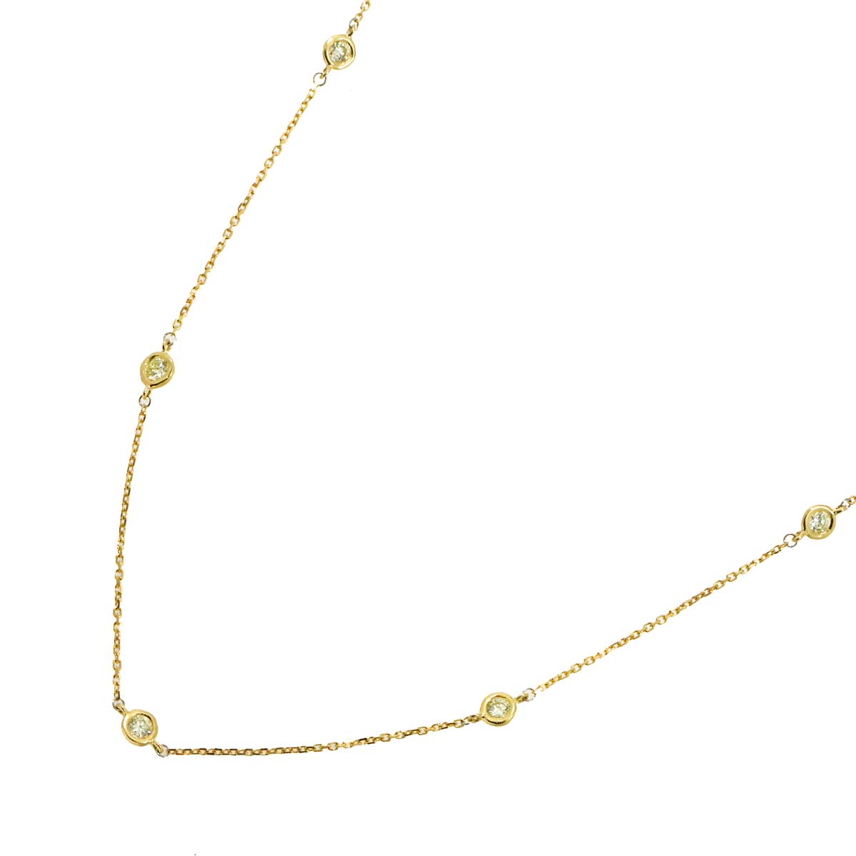 Diamond 0.35ct Necklace 18K YG Yellow Gold 750