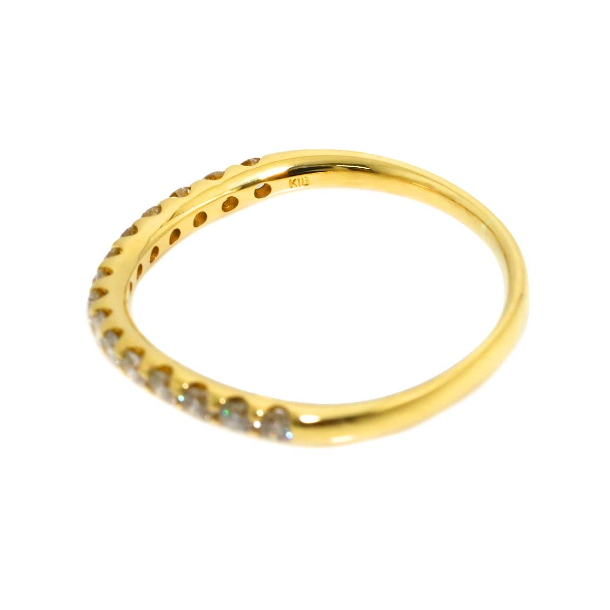 Diamond 0.50ct Ring 18K YG Yellow Gold 750 Size8.75(US)
