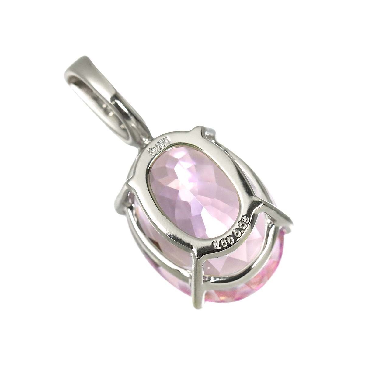 Kunzite 8.00ct Diamond 0.05ct Pendant Top Pt Platinum