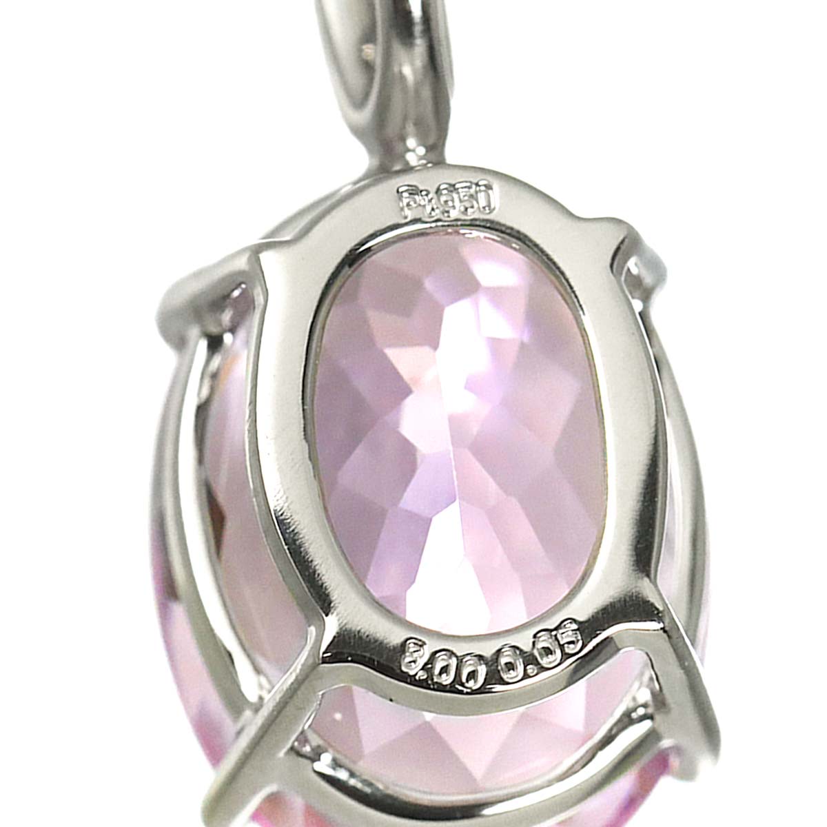 Kunzite 8.00ct Diamond 0.05ct Pendant Top Pt Platinum