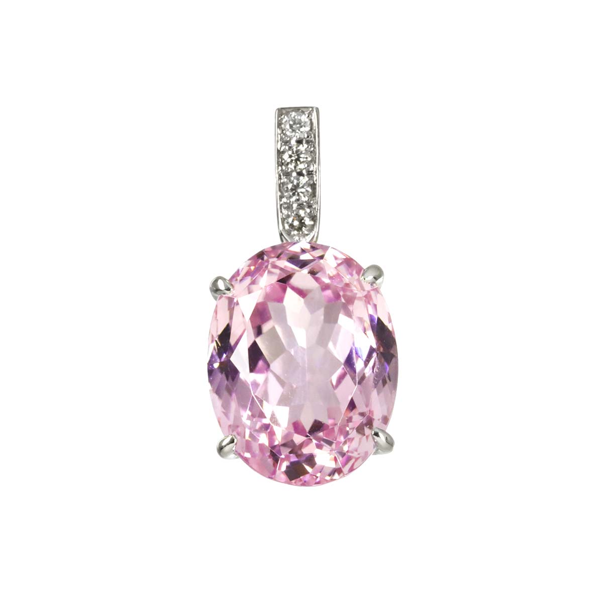 Kunzite 8.00ct Diamond 0.05ct Pendant Top Pt Platinum