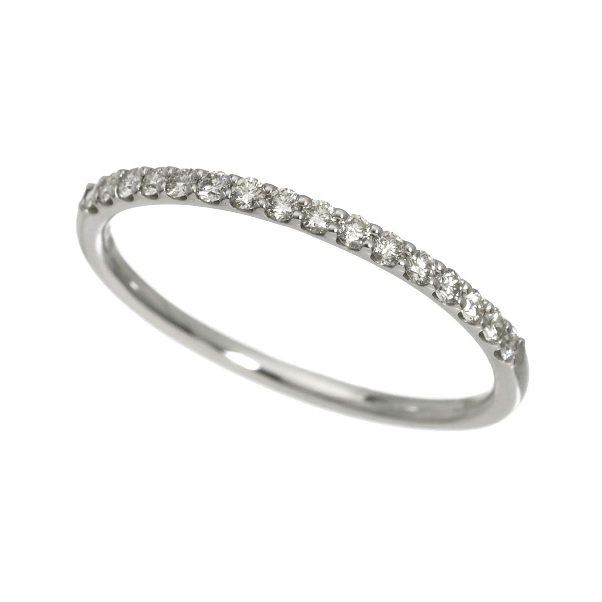 Diamond 0.22ct Ring 18K K18 WG White Gold size7.75-8(US)