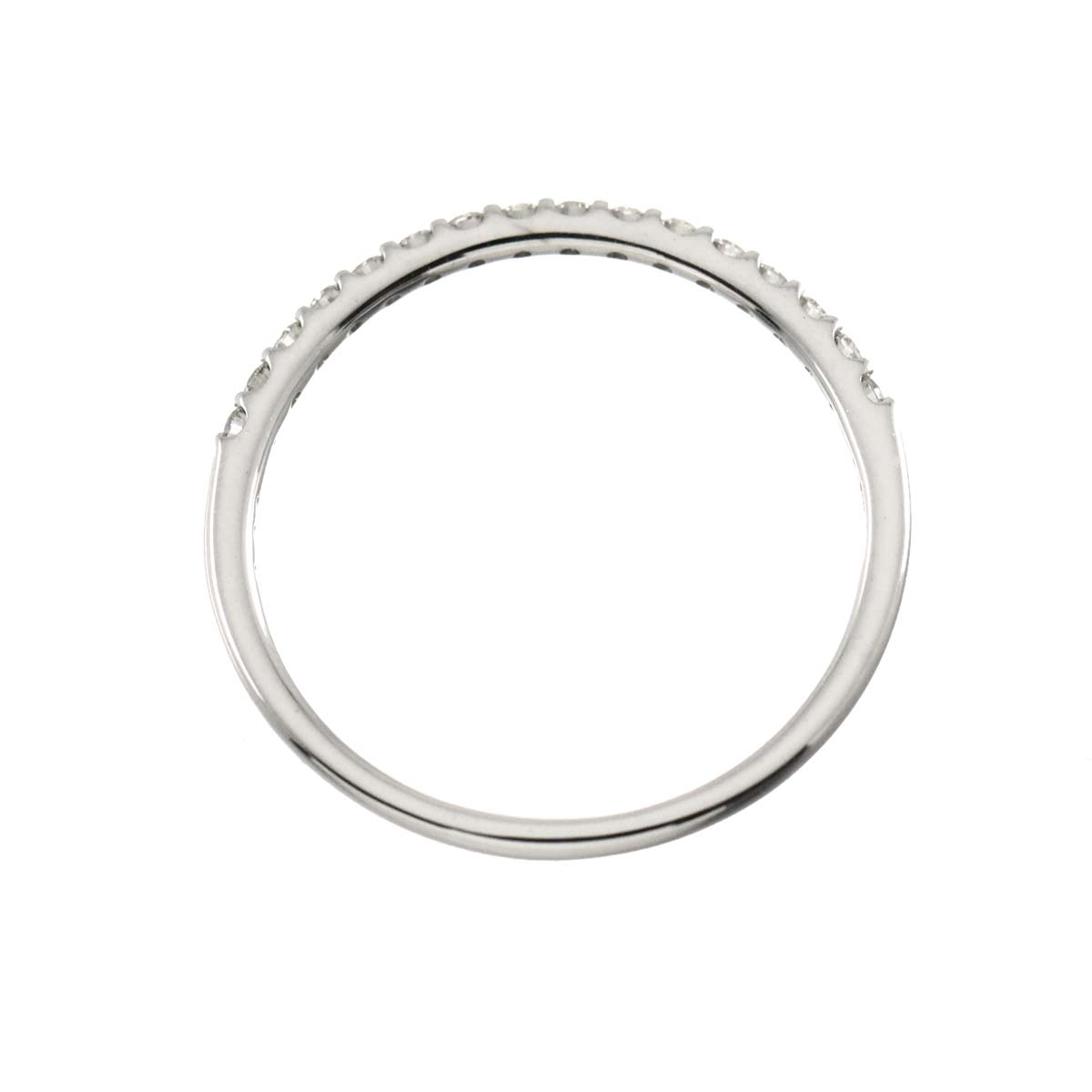 Diamond 0.22ct Ring 18K K18 WG White Gold size7.75-8(US)
