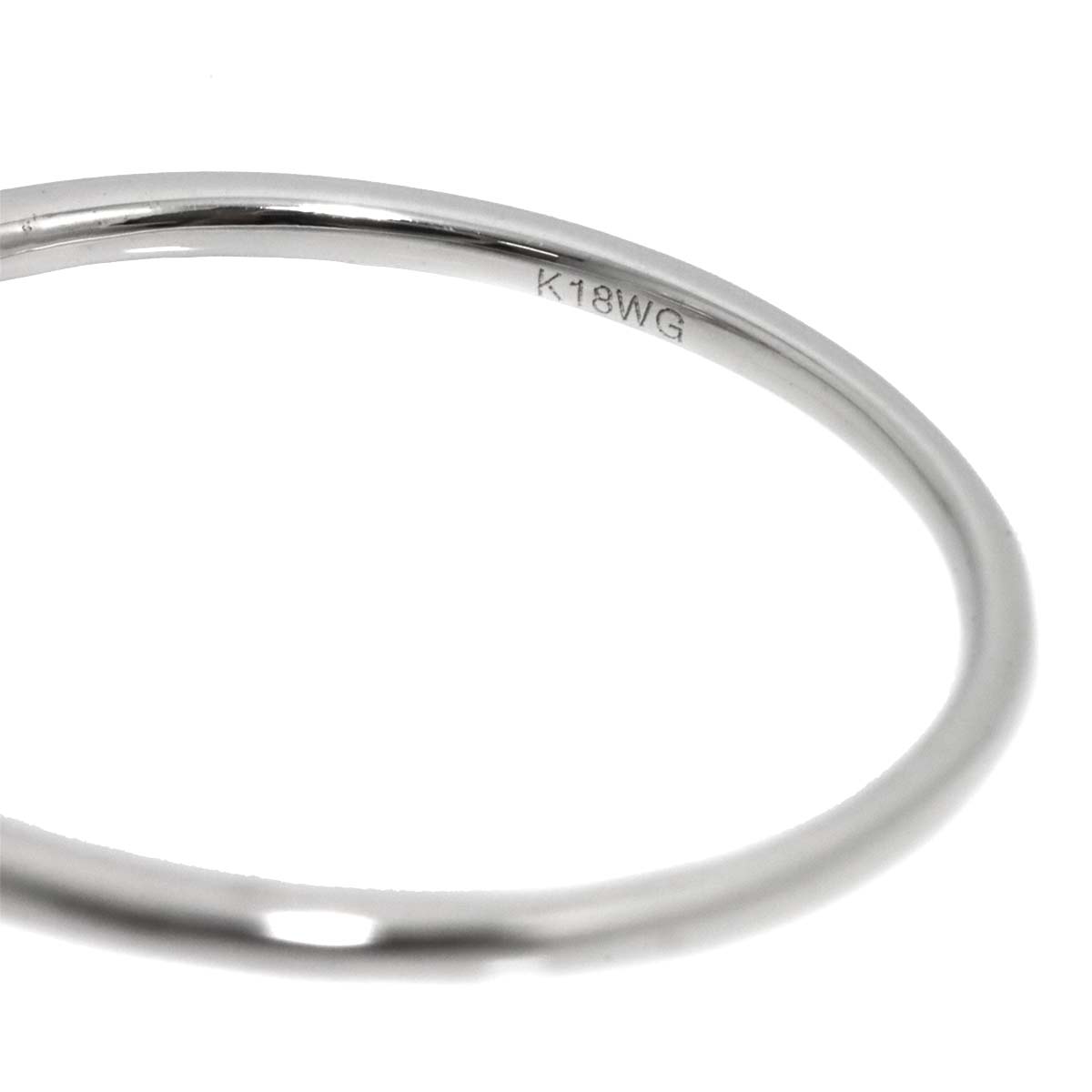 Diamond 0.25ct Ring 18K K18 WG White Gold size5.75-6(US)