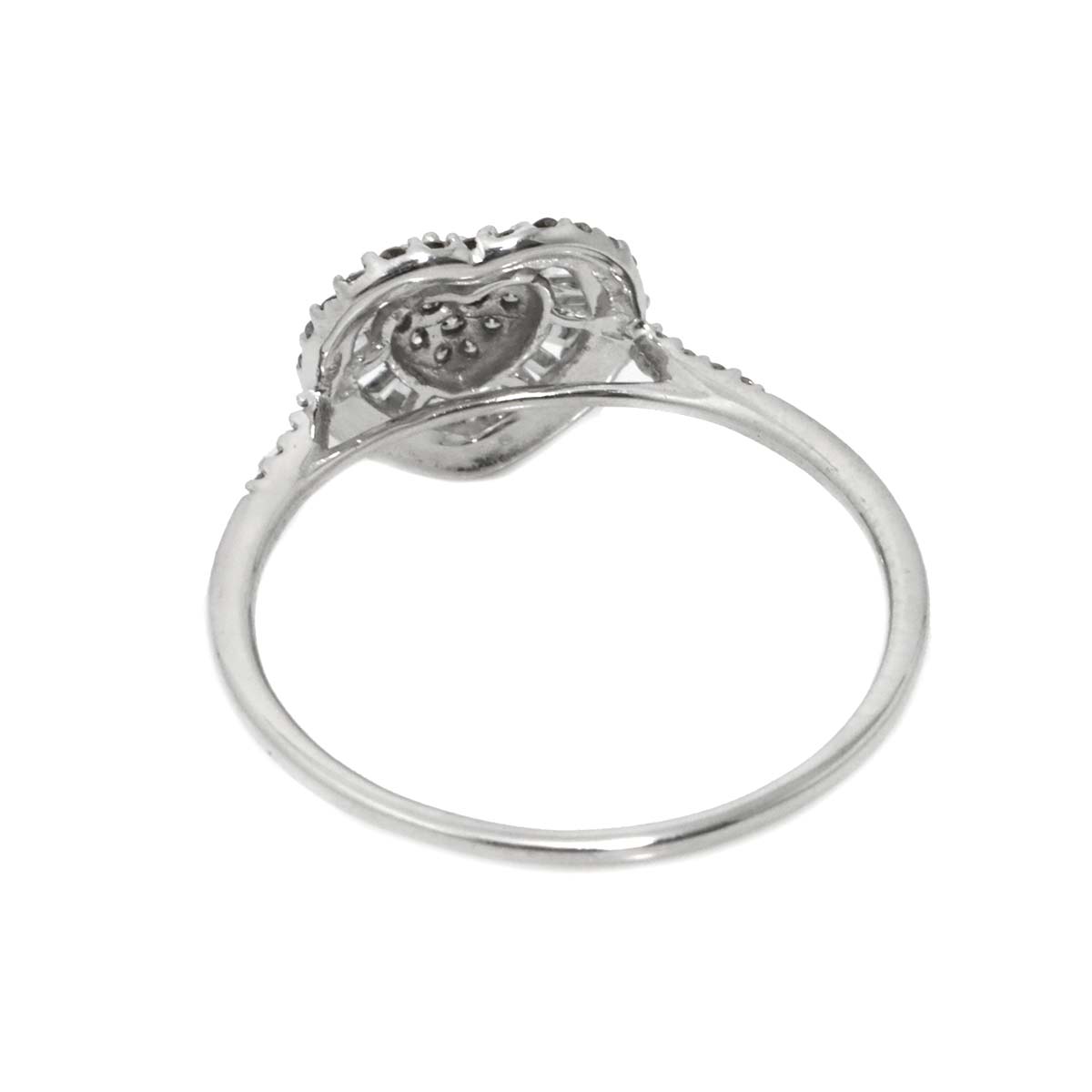 Diamond 0.25ct Ring 18K K18 WG White Gold size5.75-6(US)