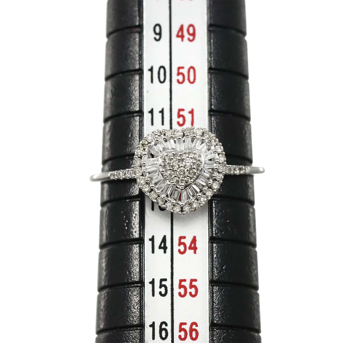 Diamond 0.25ct Ring 18K K18 WG White Gold size5.75-6(US)