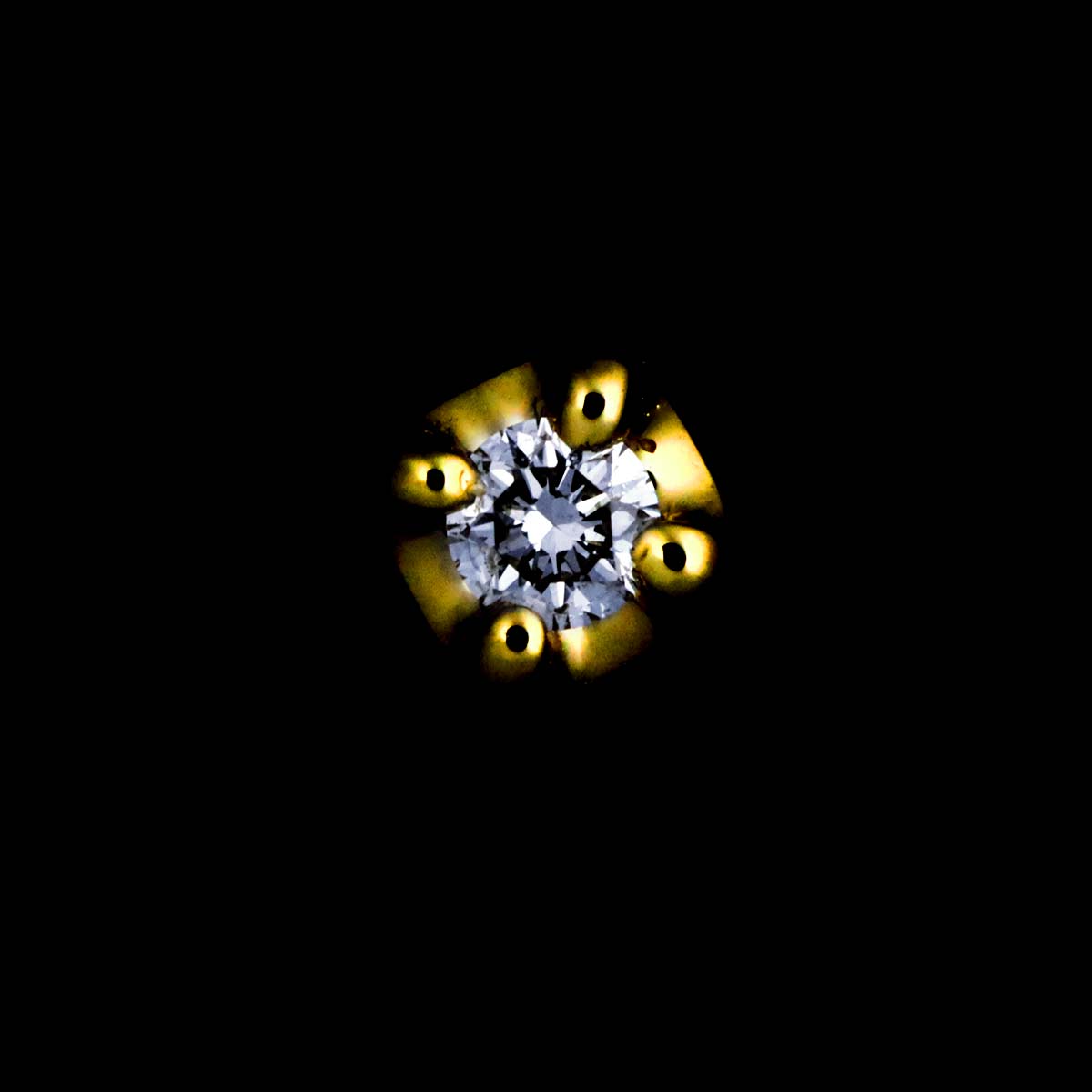 Diamond 0.01/0.01ct Earrings Pierced 18K YG 750