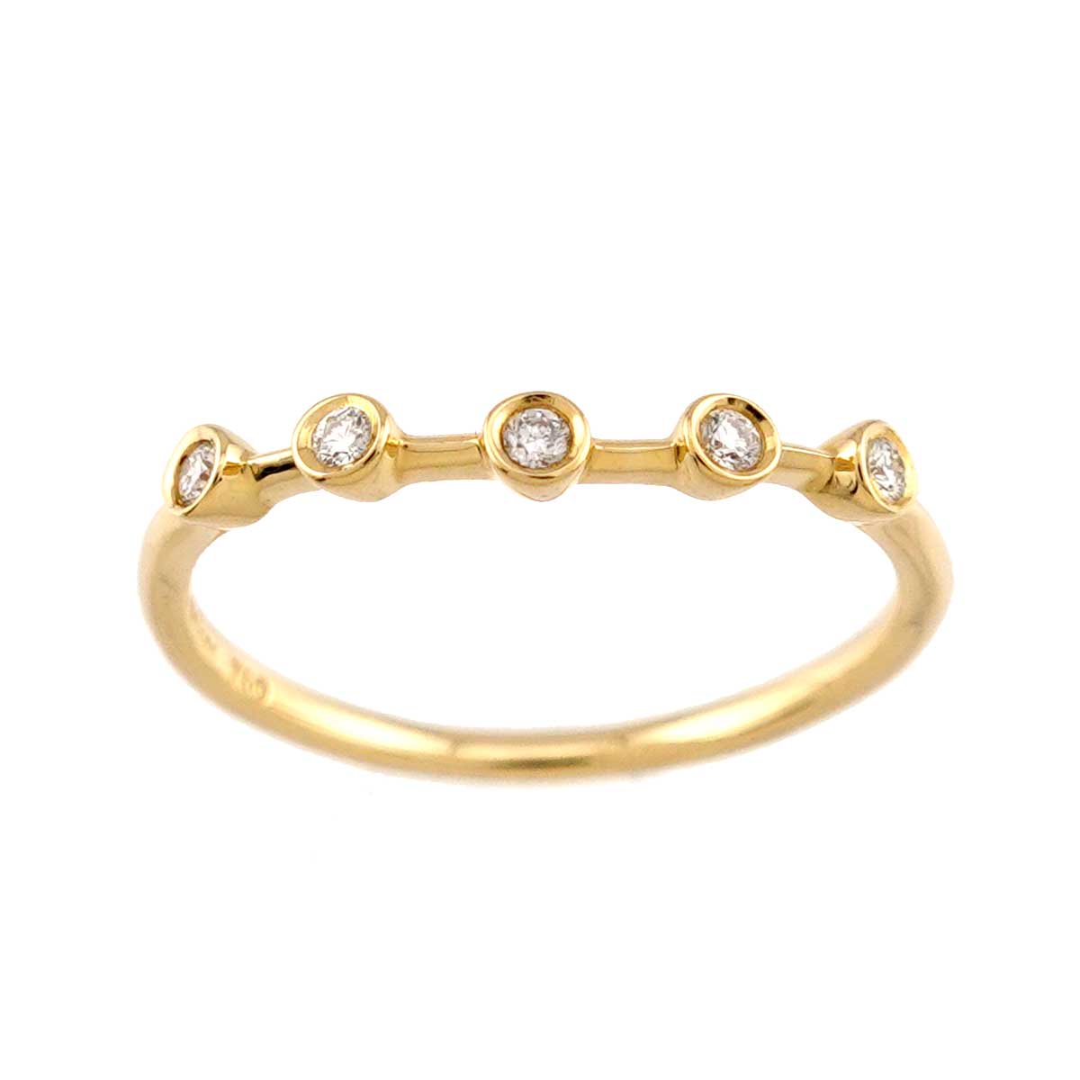 Diamond Ring 18K YG 750 Size5.5-5.75(US)