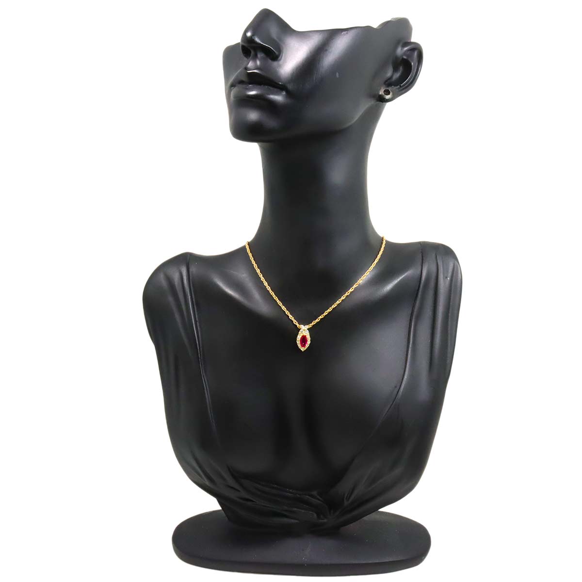 Ruby 0.60ct Diamond 0.32ct Necklace 18K 18K Yellow Gold 750
