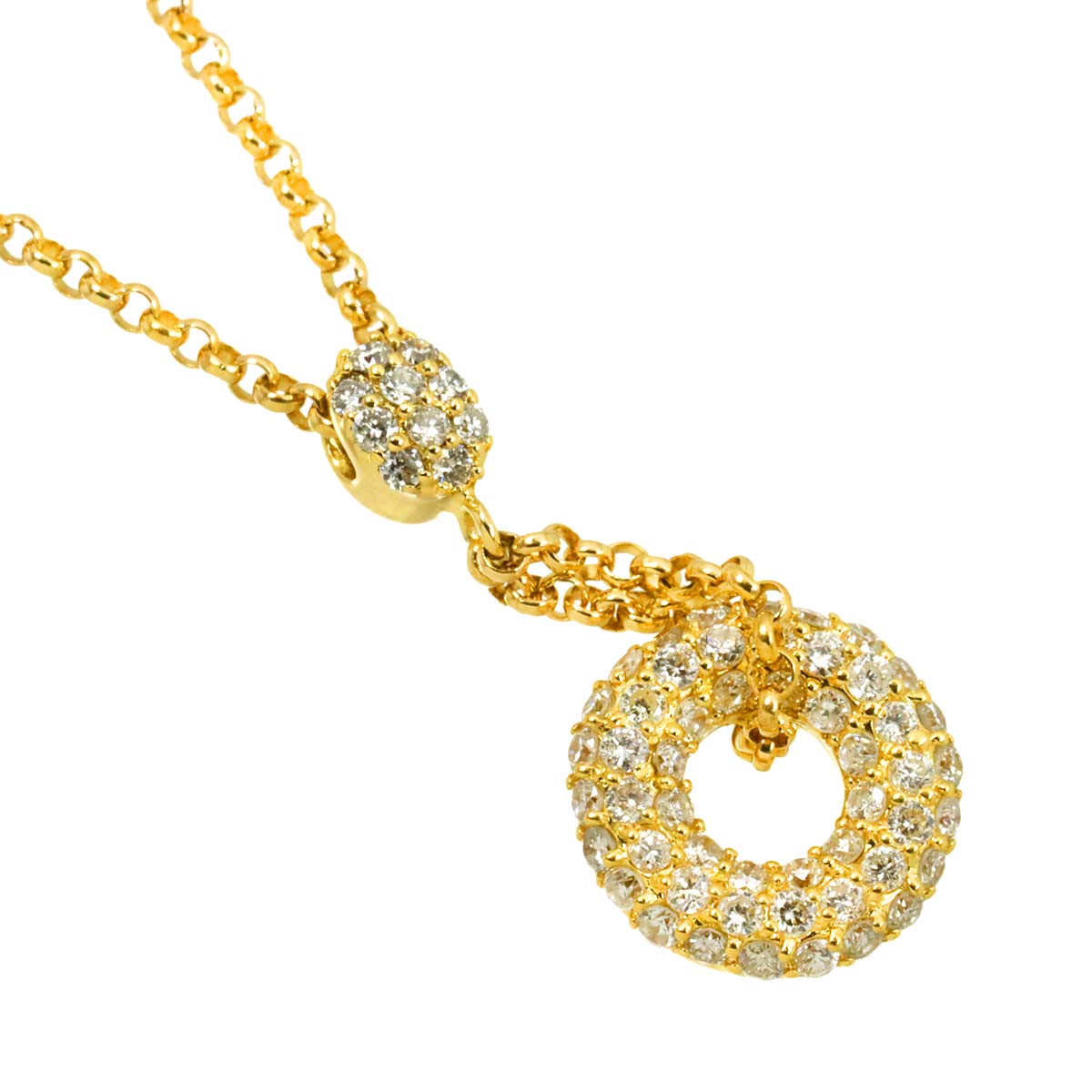 Diamond 0.67ct Necklace 18K YG Yellow Gold 750