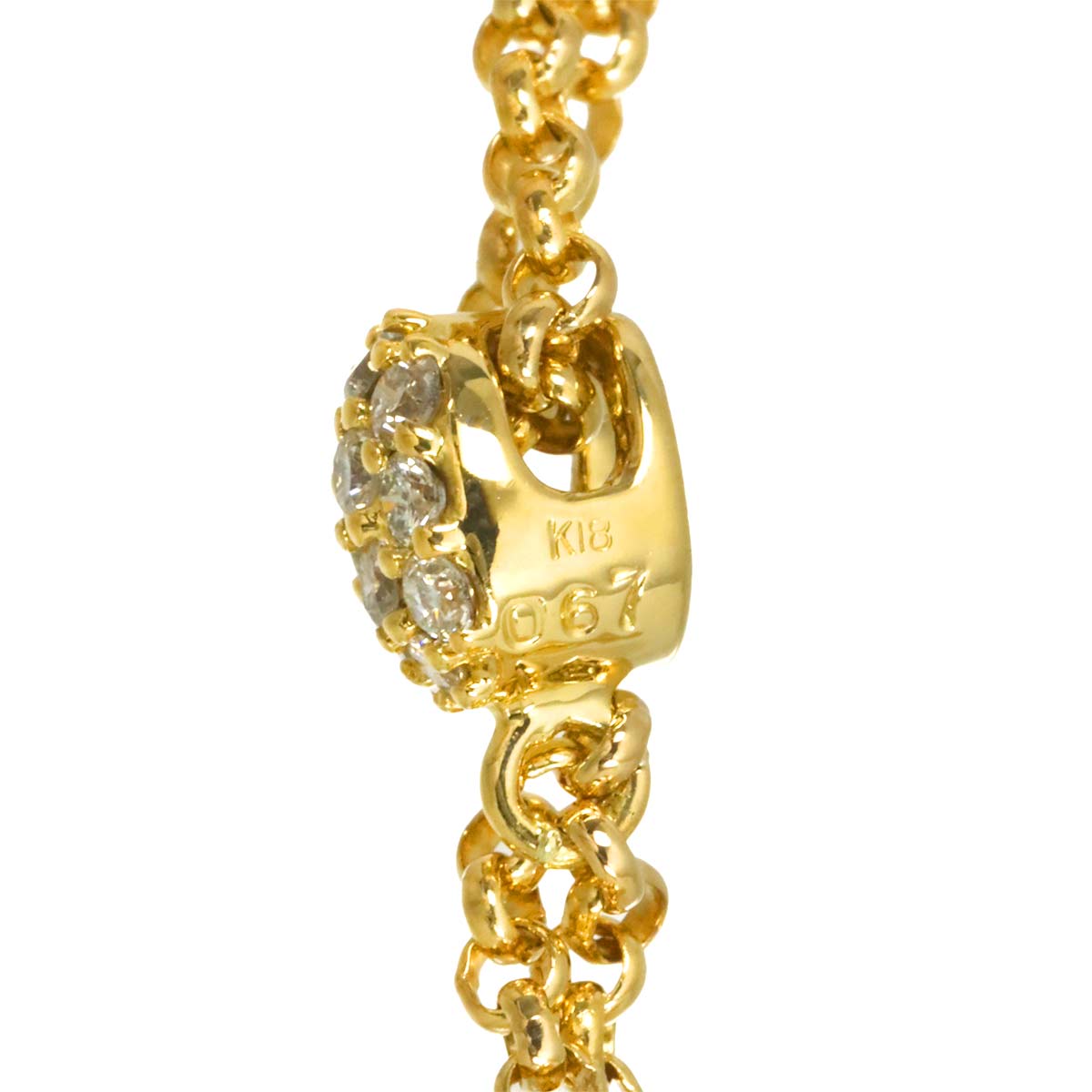 Diamond 0.67ct Necklace 18K YG Yellow Gold 750