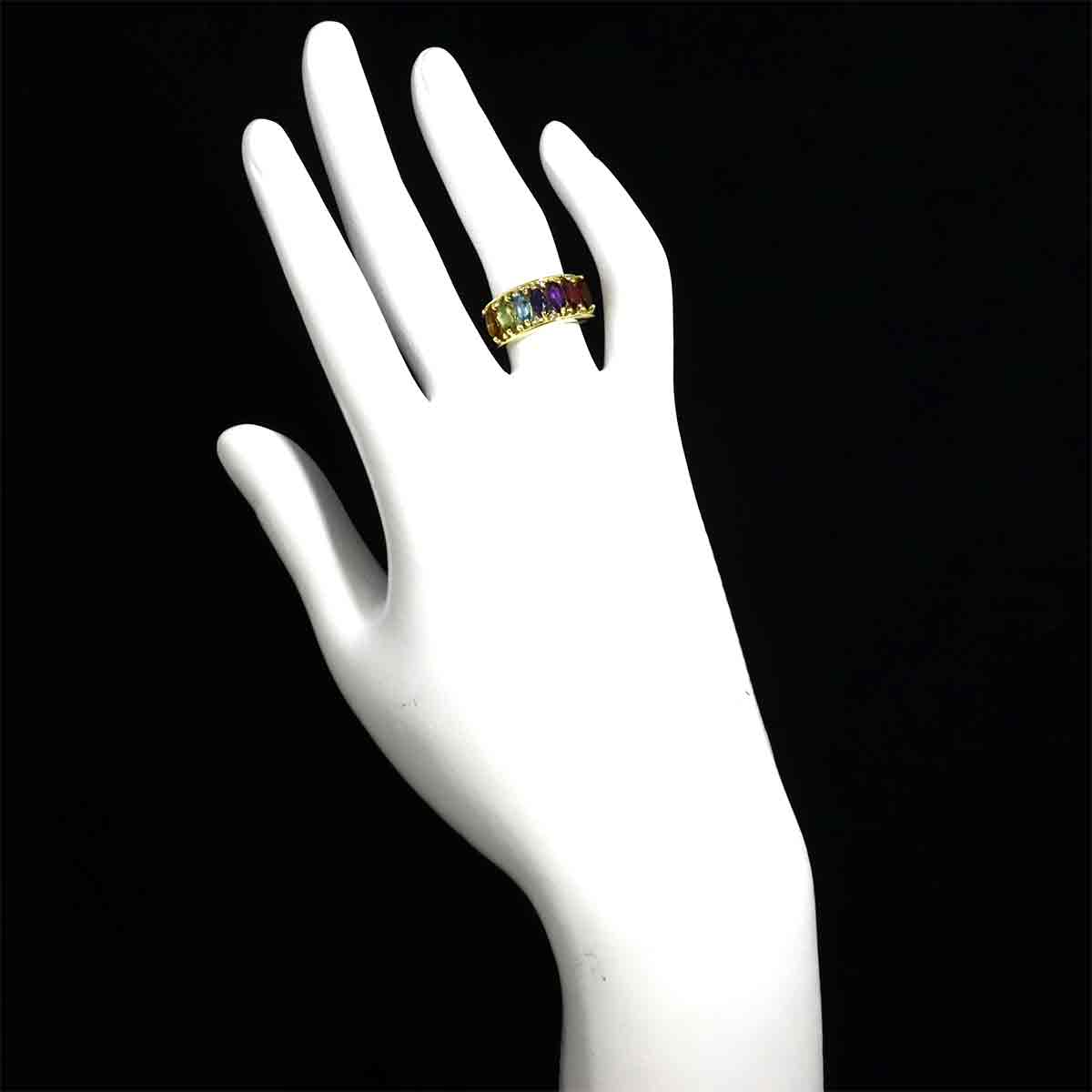 Multi Stone Diamond 0.03ct Ring 18K YG 750 Size5.25-5.5(US)