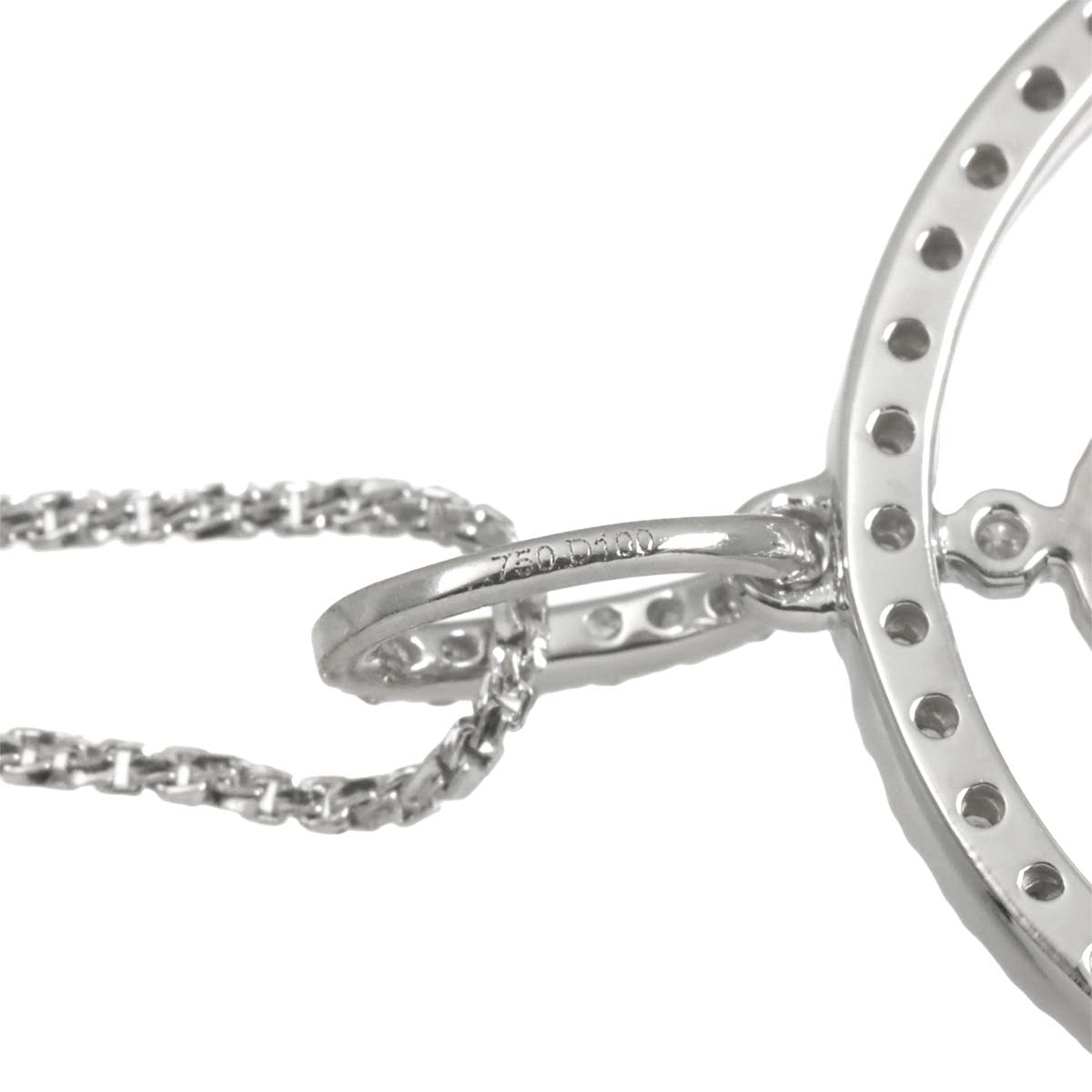 Diamond 1.00ct Necklace 18K WG White Gold 750
