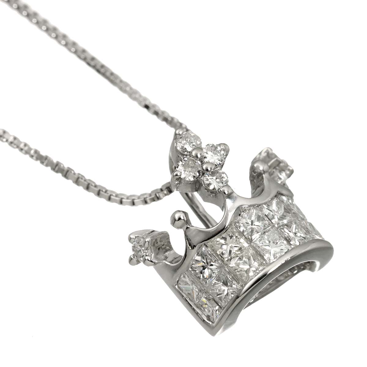 Diamond 0.66/0.06ct Necklace 18K WG White Gold 750