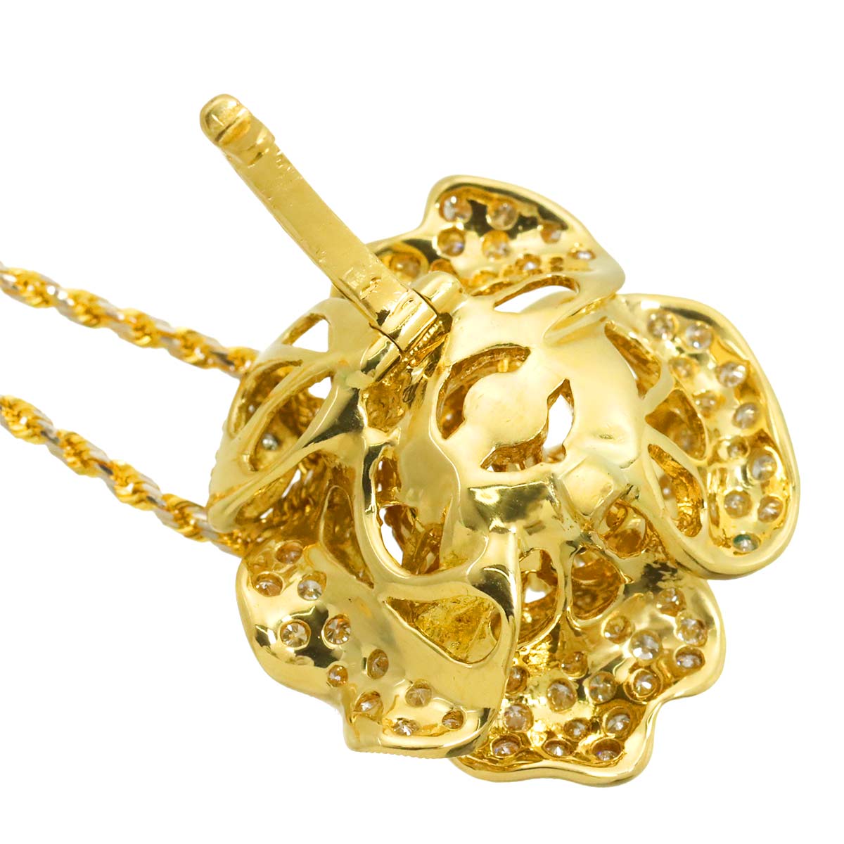 Diamond 1.25ct Necklace 18K YG Yellow Gold 750