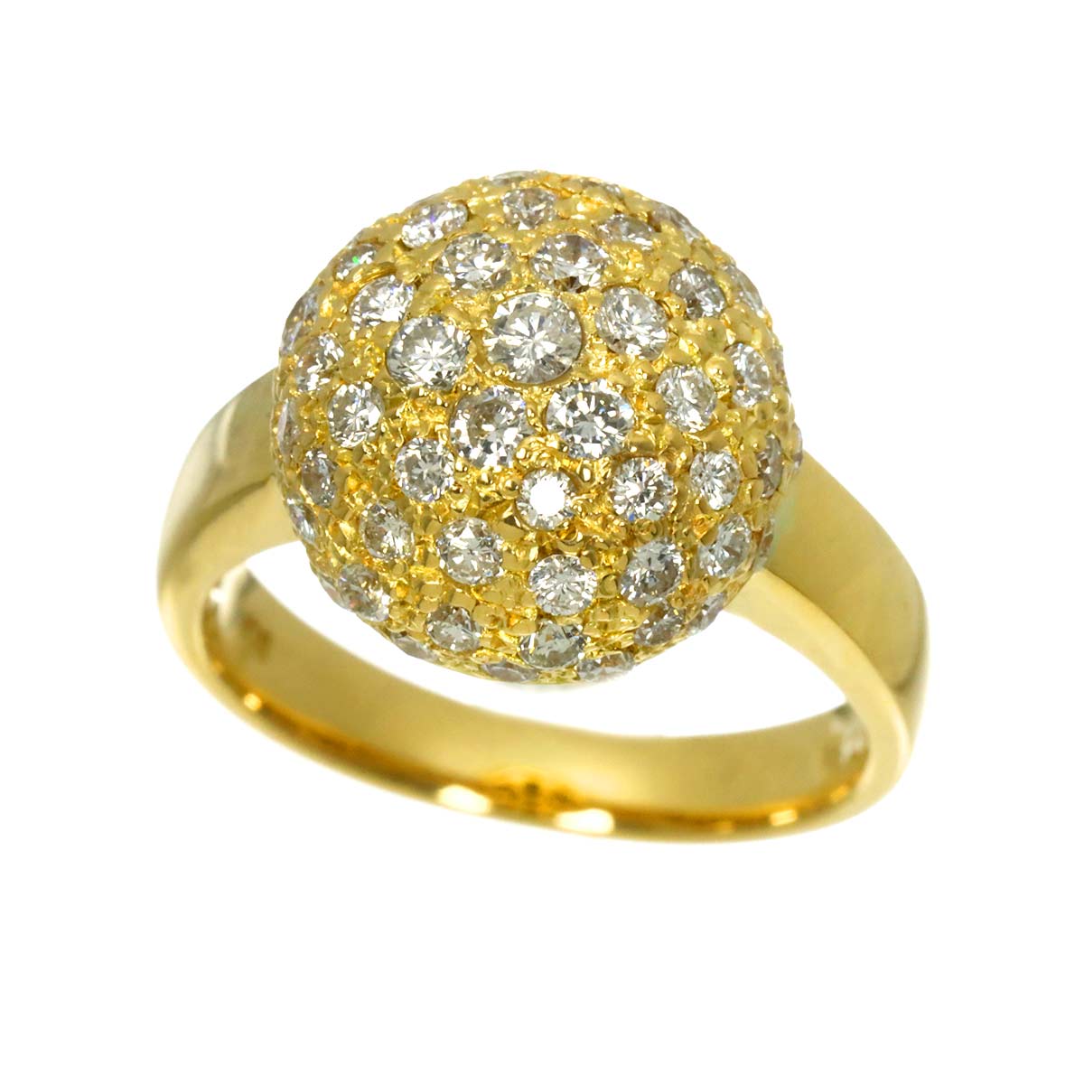 Diamond 1.75ct Ring 18K YG Yellow Gold 750 size5.25(US)