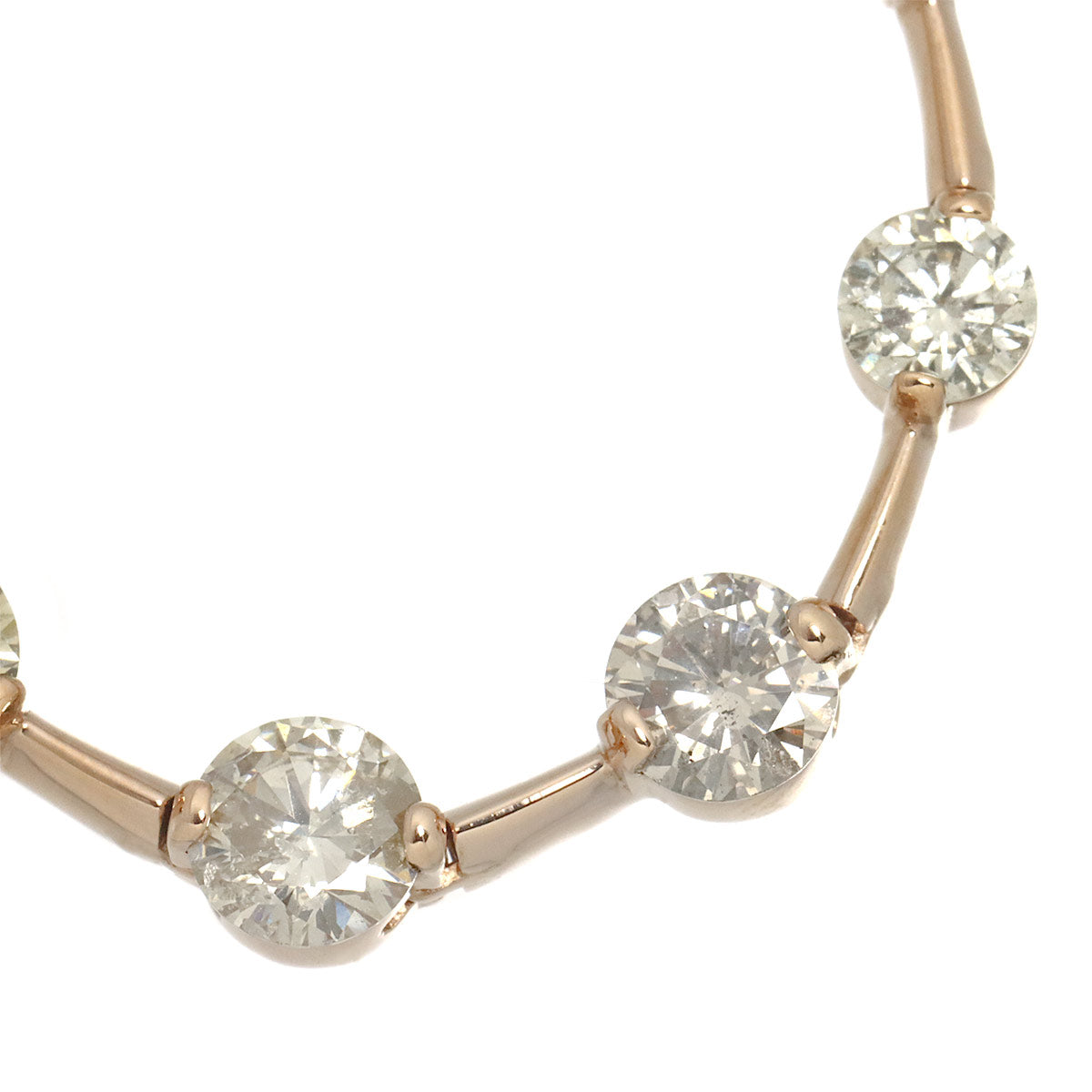 Diamond 2.50ct Necklace 18K Pink Gold 750