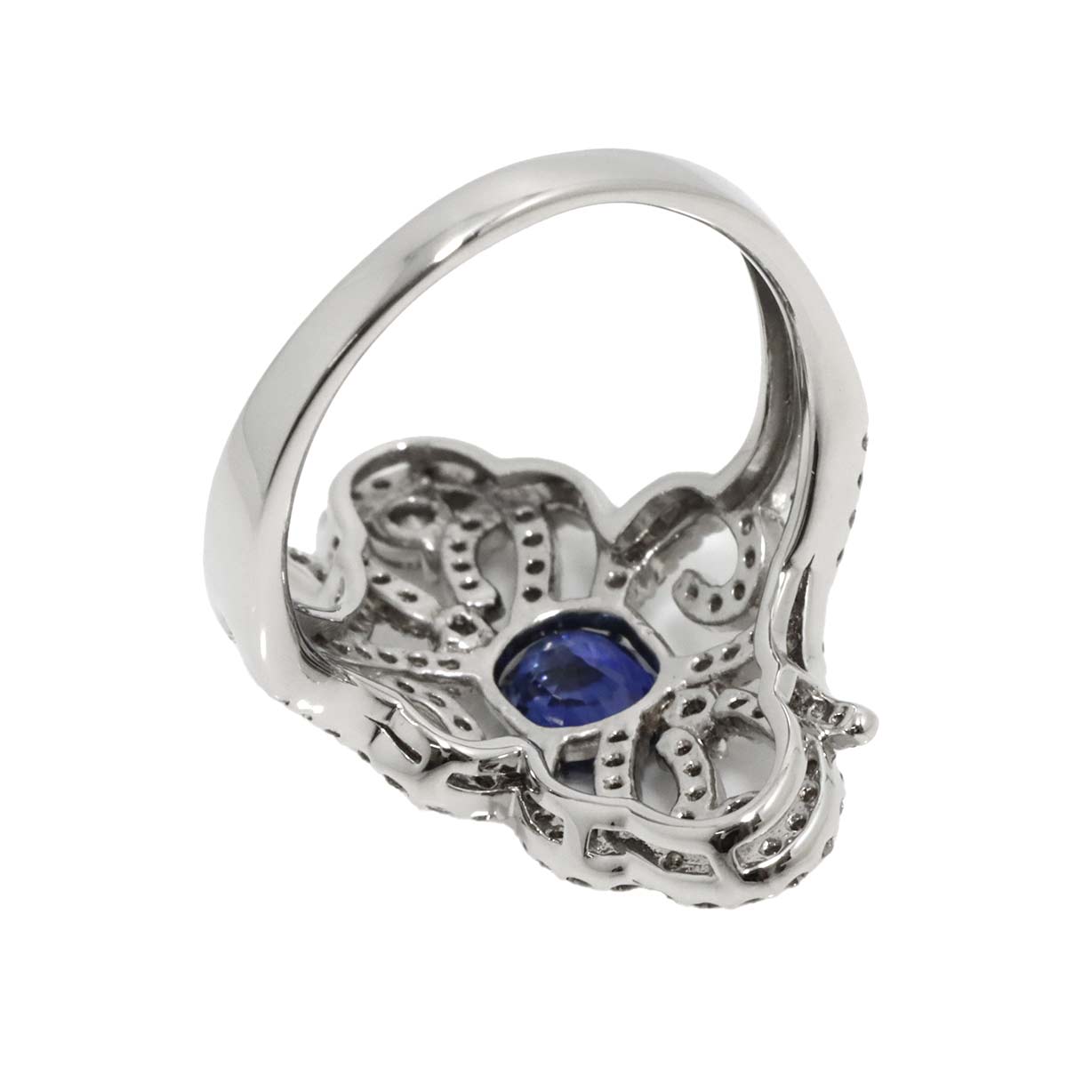 Sapphire 0.86ct Diamond 0.84ct Ring Pt Platinum size6-6.25(US)