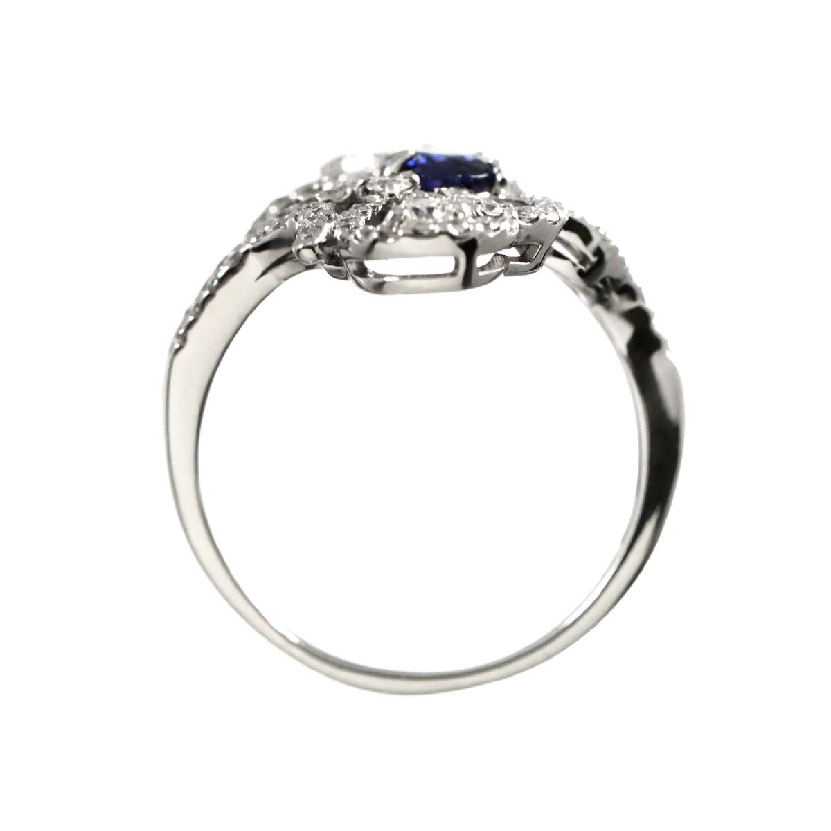 Sapphire 0.86ct Diamond 0.84ct Ring Pt Platinum size6-6.25(US)