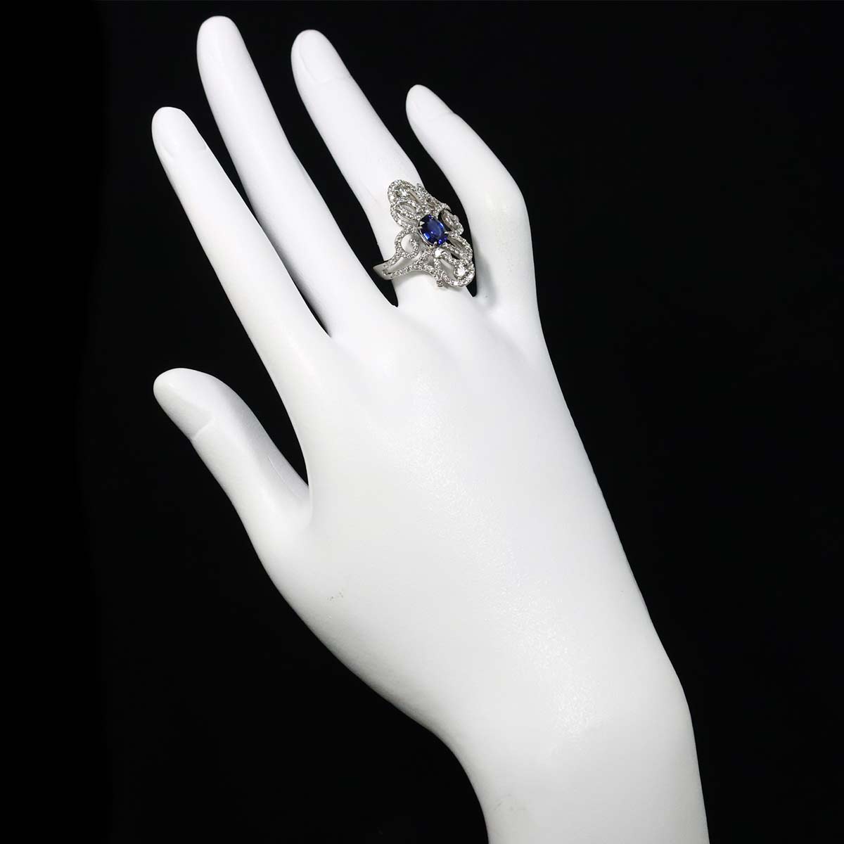 Sapphire 0.86ct Diamond 0.84ct Ring Pt Platinum size6-6.25(US)